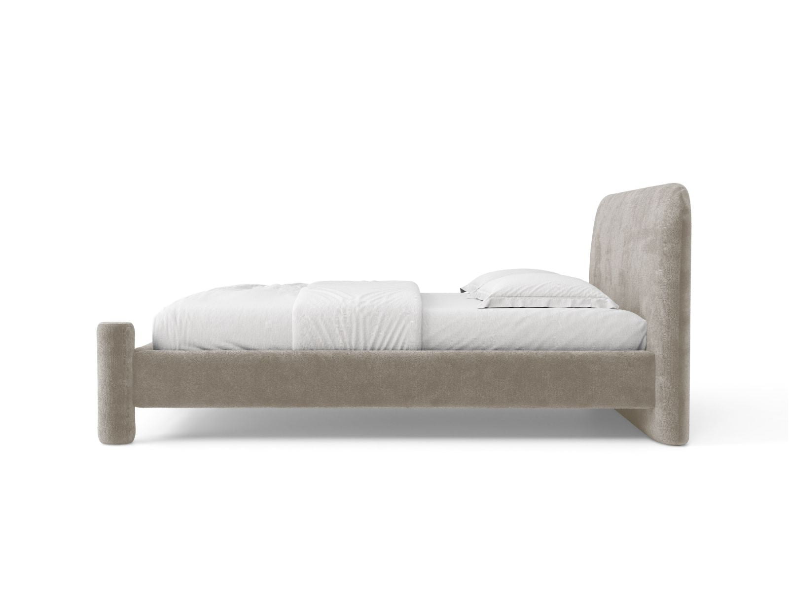 VERA bed in beige chenille
