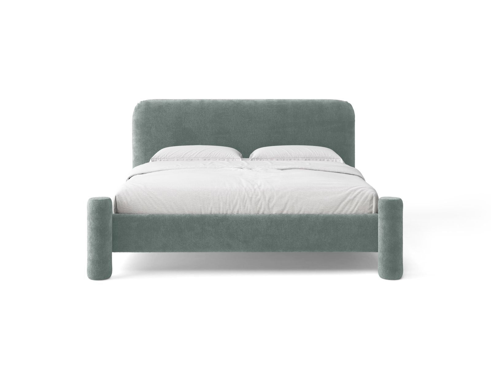 VERA bed in blue chenille