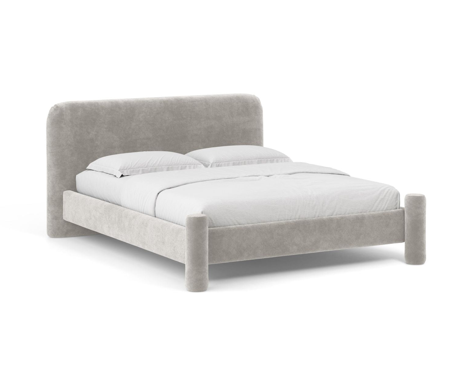 VERA bed in light gray chenille