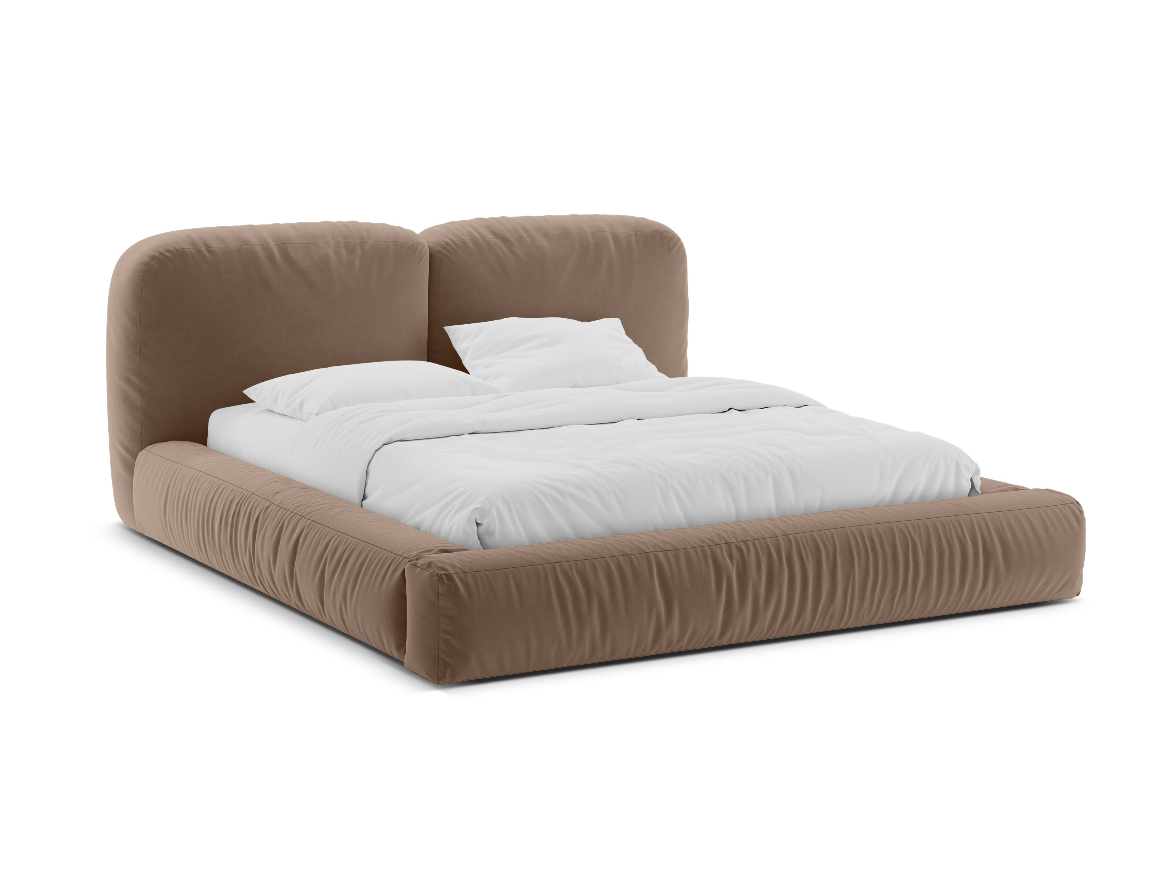 MARTINA Velvet Bed Dark Beige