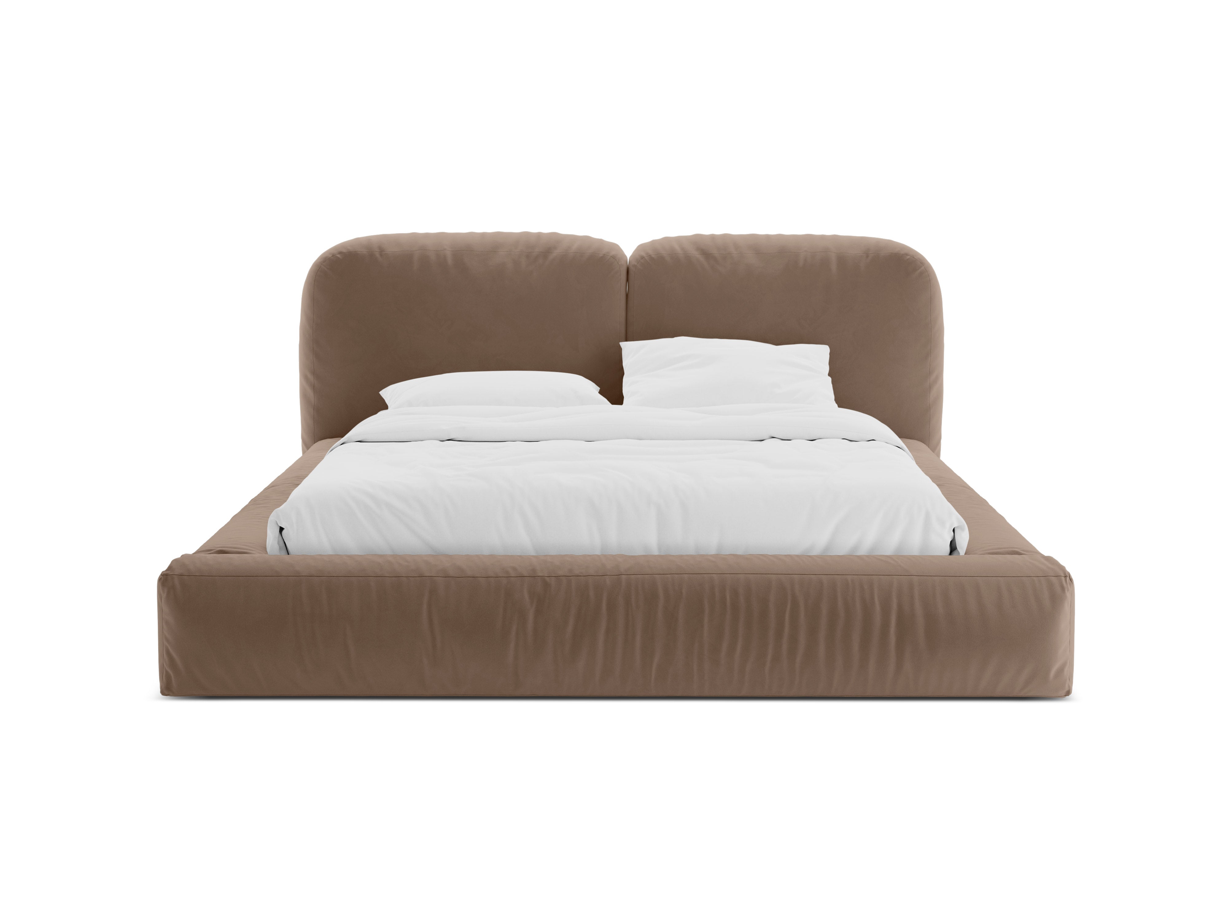 MARTINA Velvet Bed Dark Beige