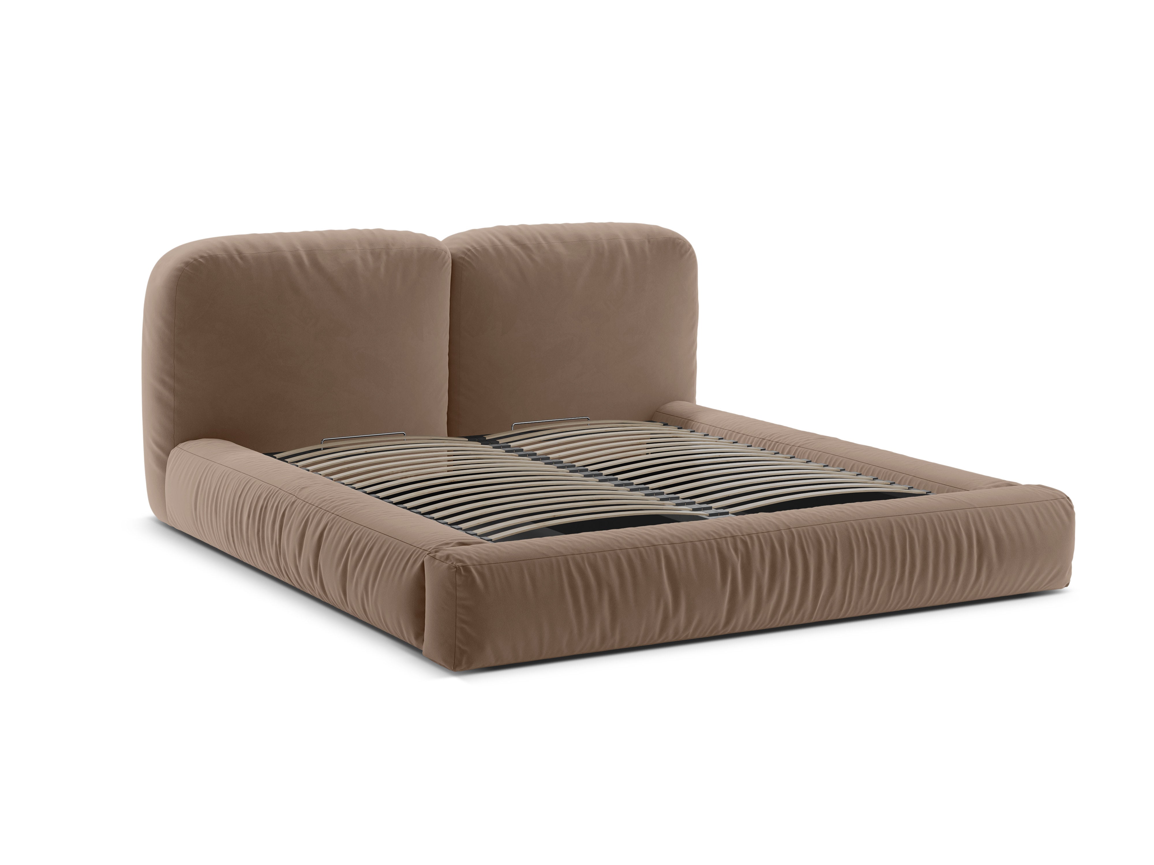 MARTINA Velvet Bed Dark Beige