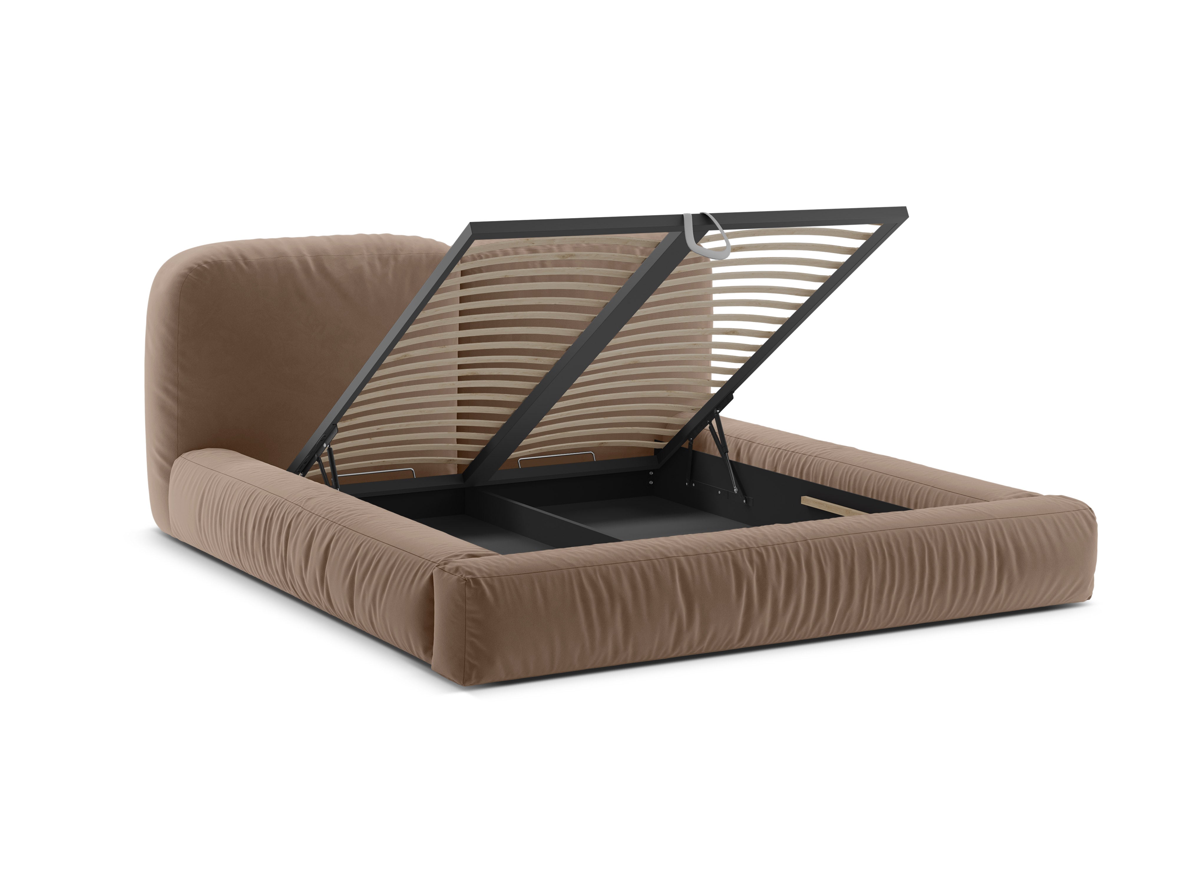 MARTINA Velvet Bed Dark Beige