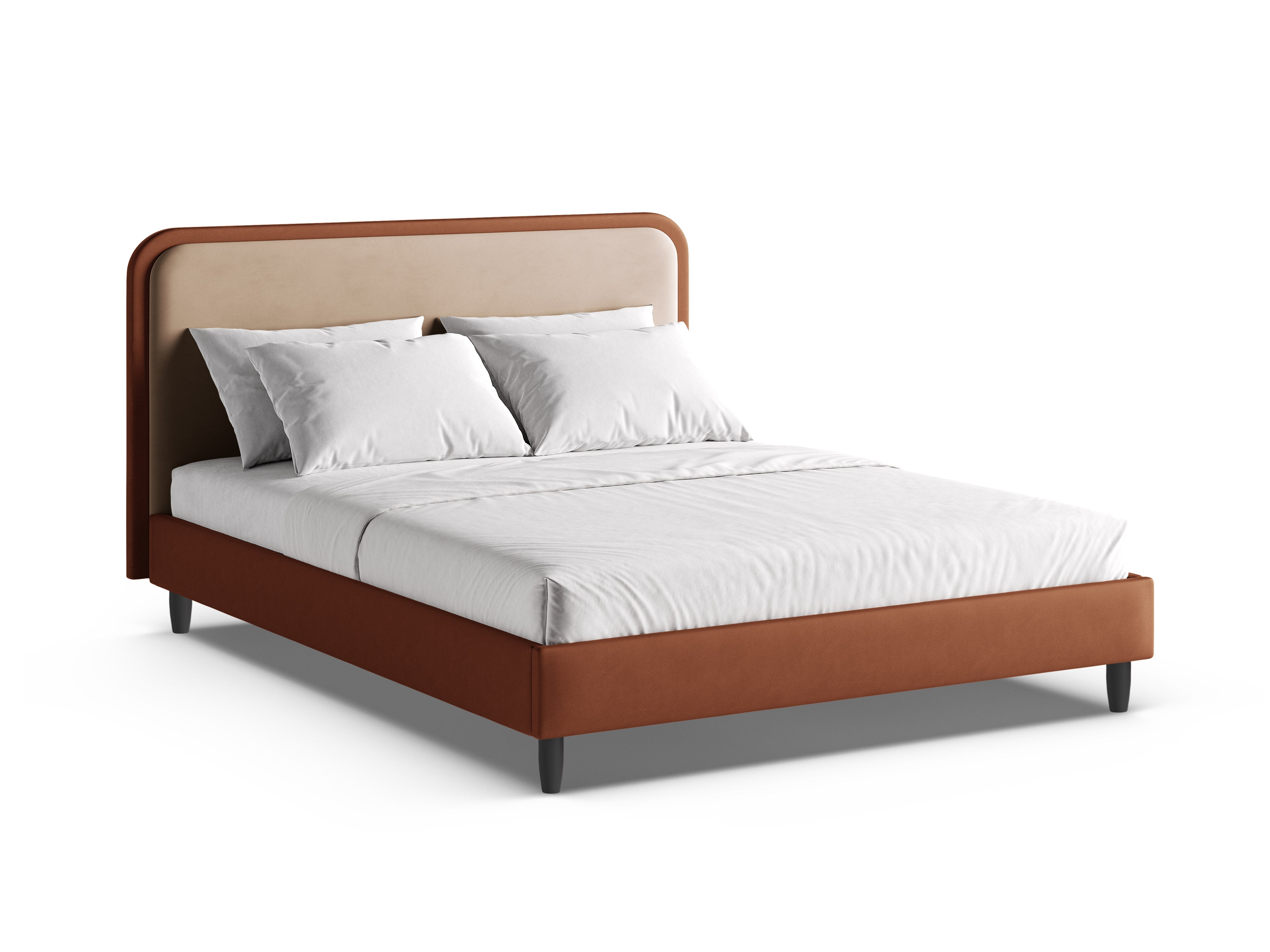 Aveline Velvet Bed Almond Beige