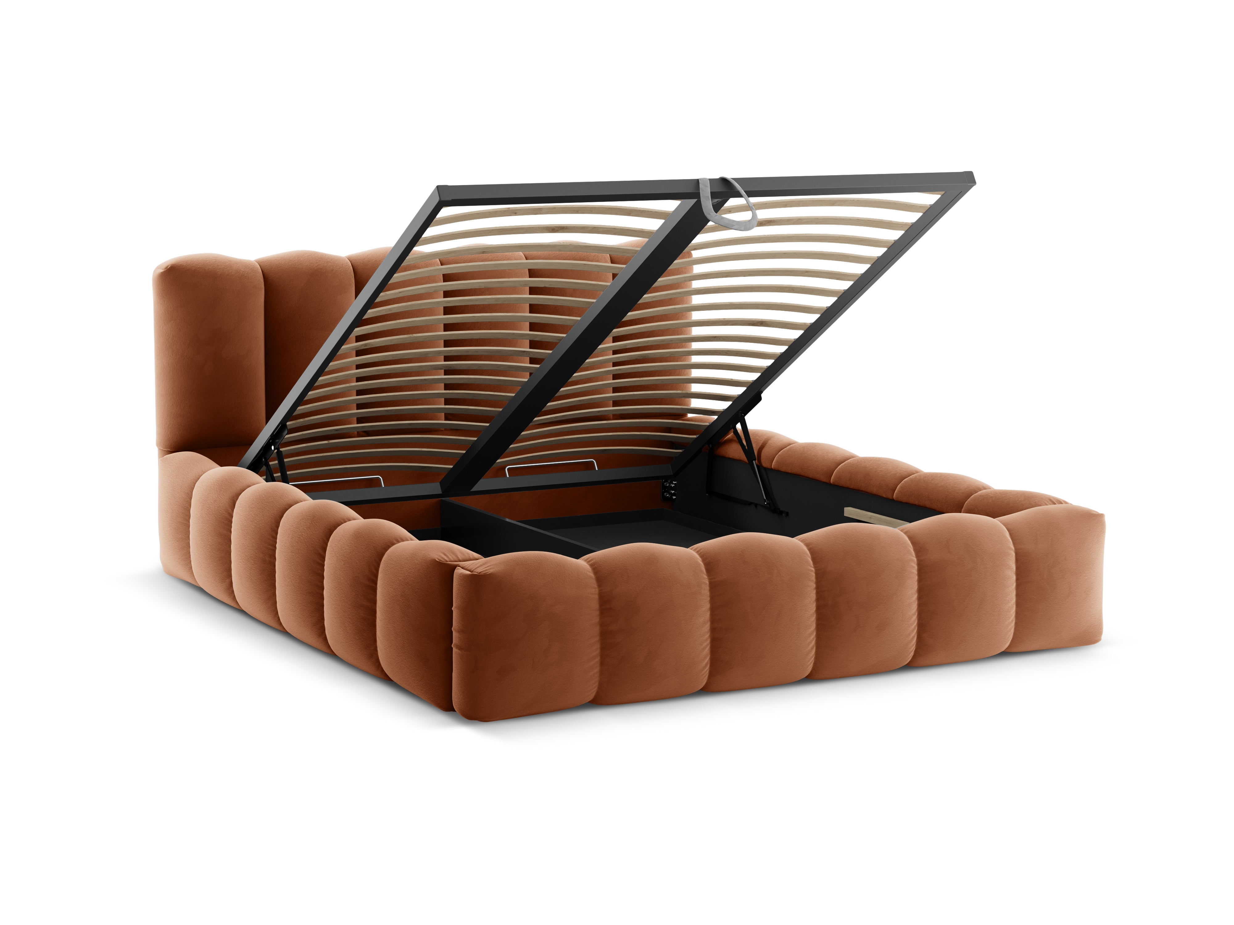 Velvet bed with storage LUPINE honey