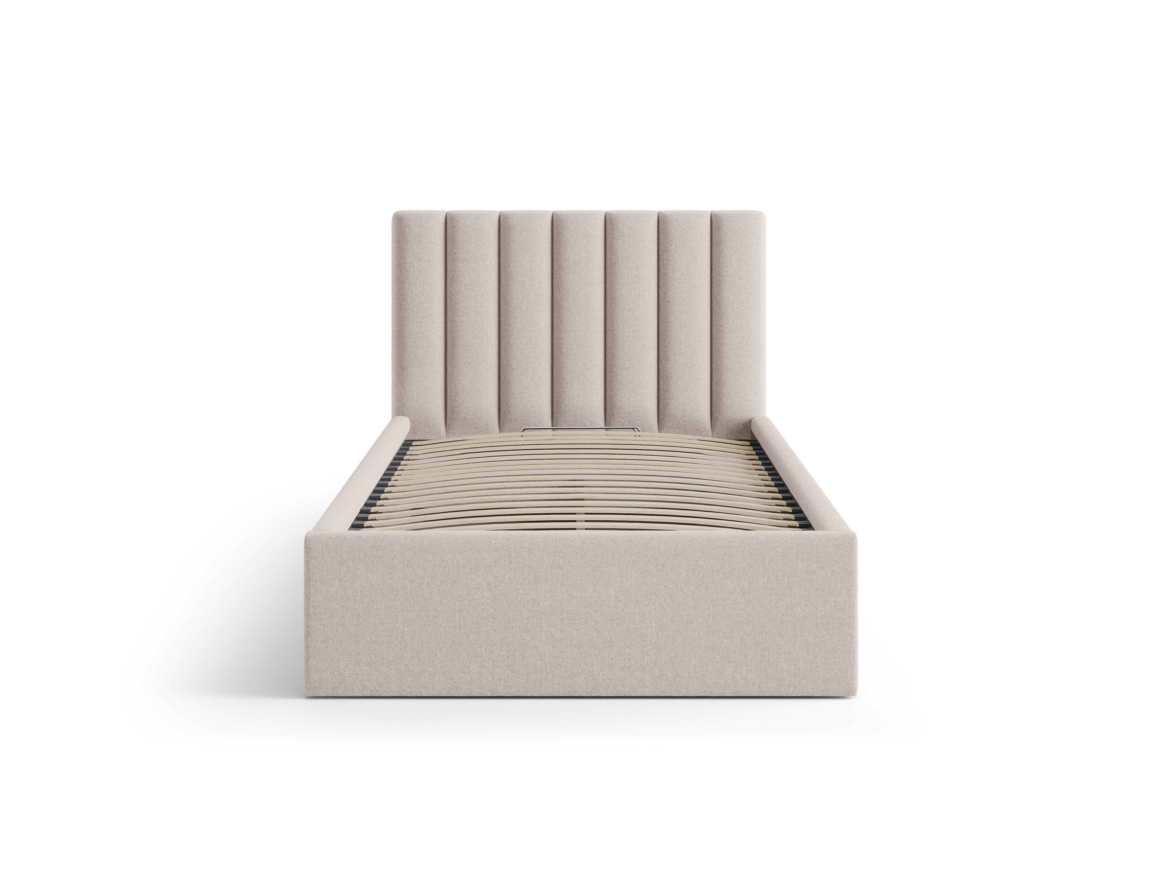 Single bed with storage for bedding ALLISON cappuccino