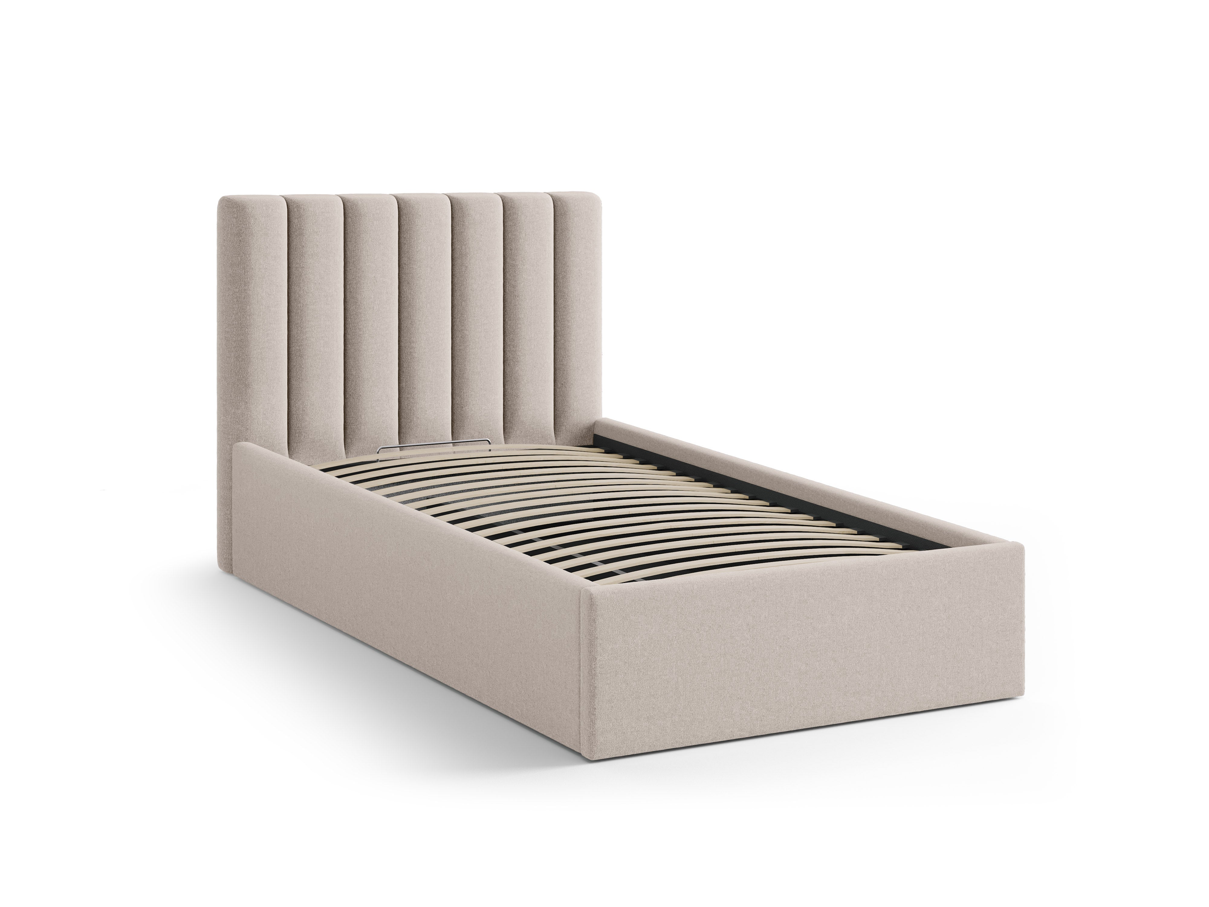 Single bed with storage for bedding ALLISON cappuccino