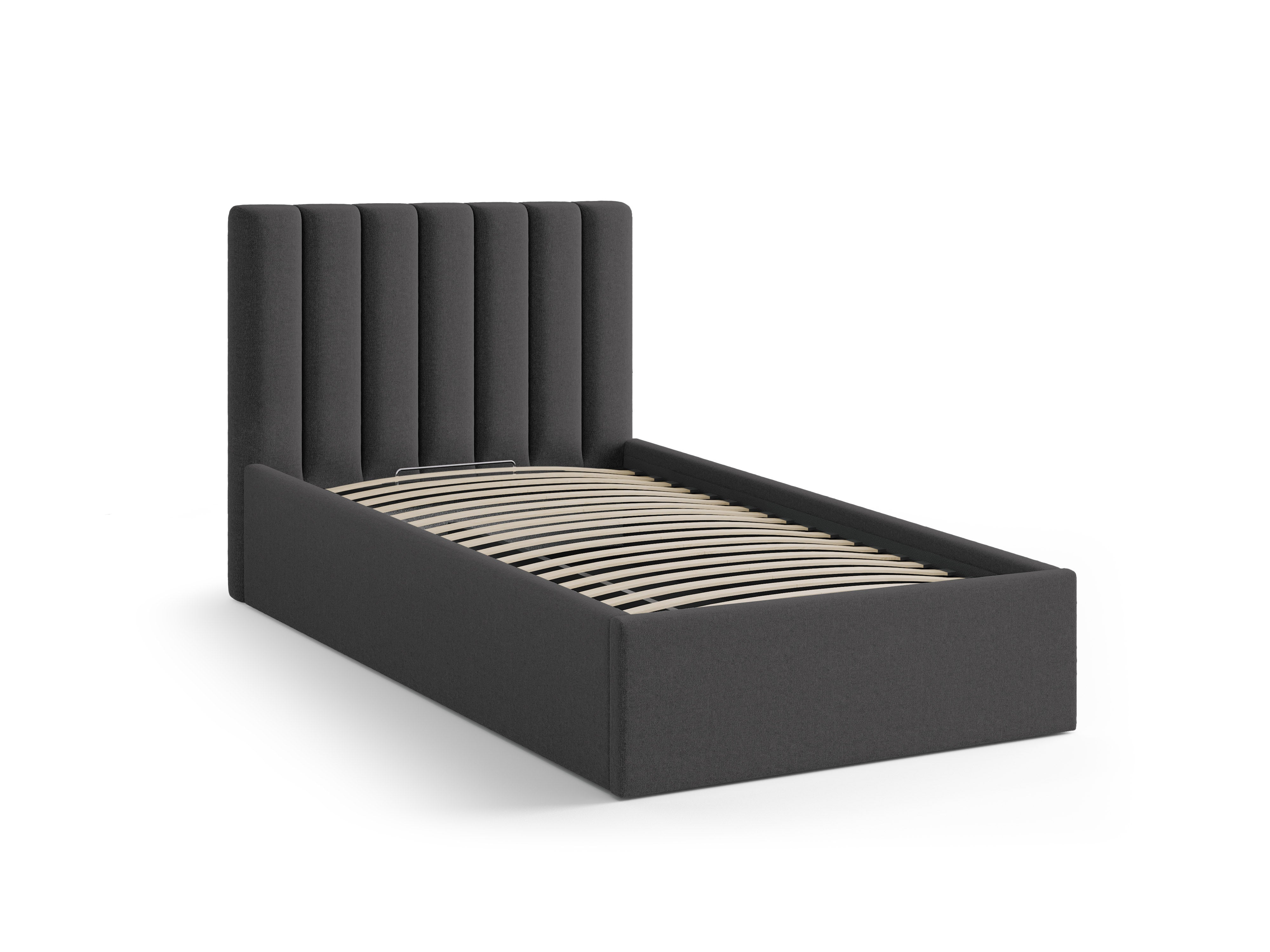 Single bed with storage for bedding ALLISON in anthracite