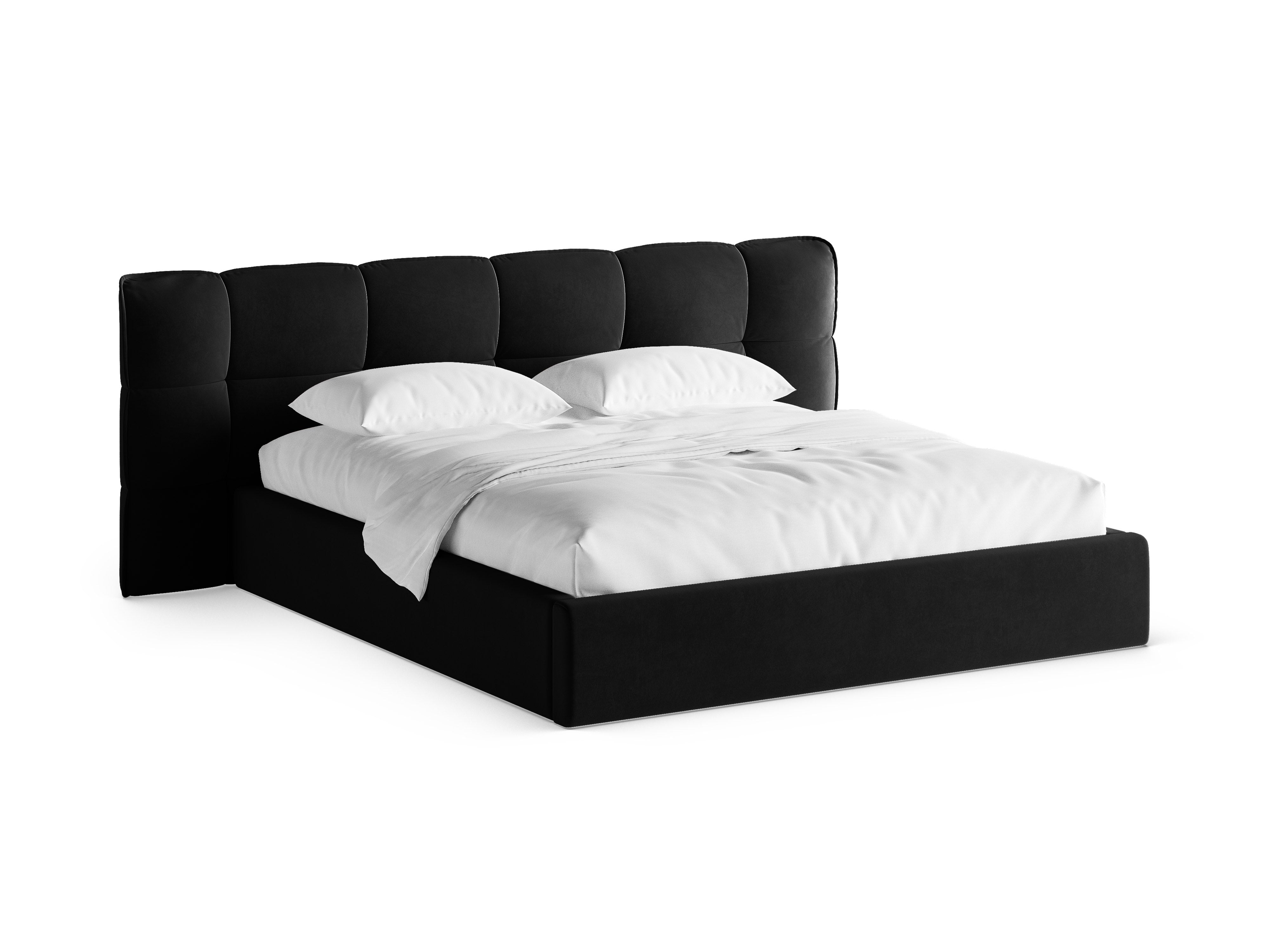 Velvet bed with storage ERIC black