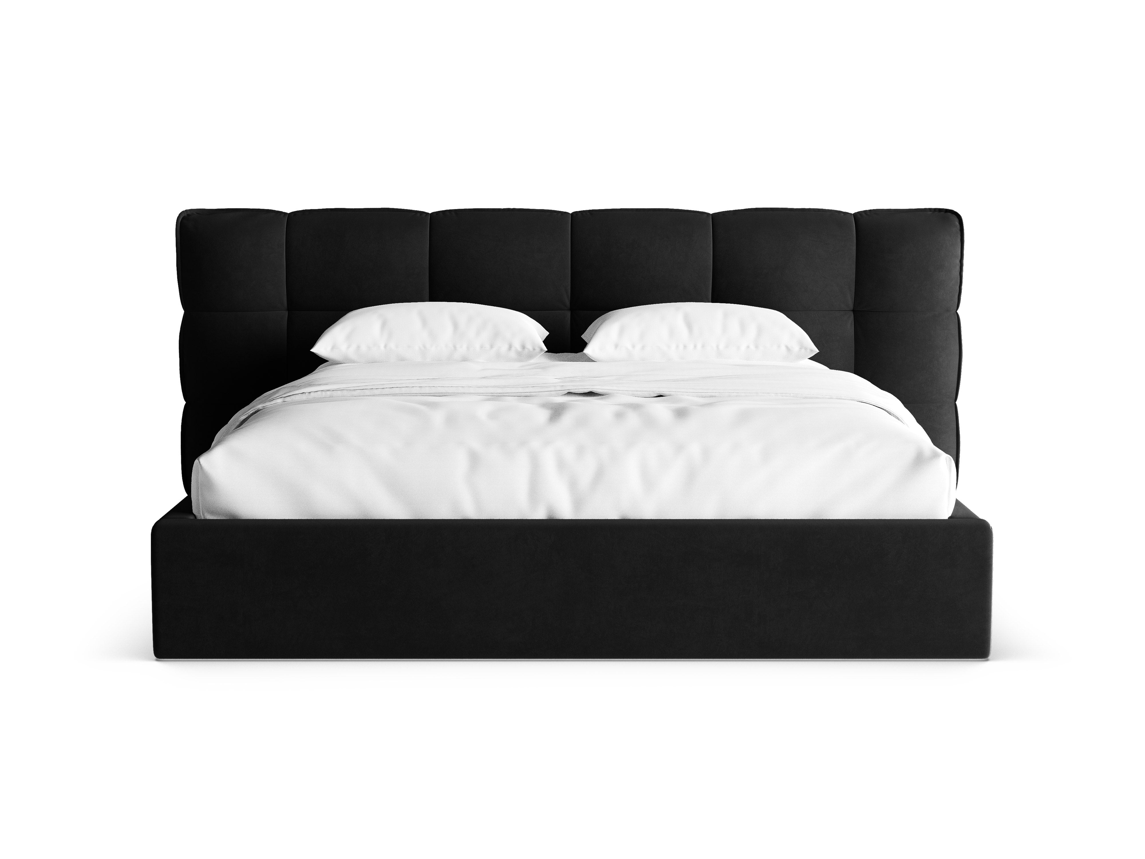 Velvet bed with storage ERIC black