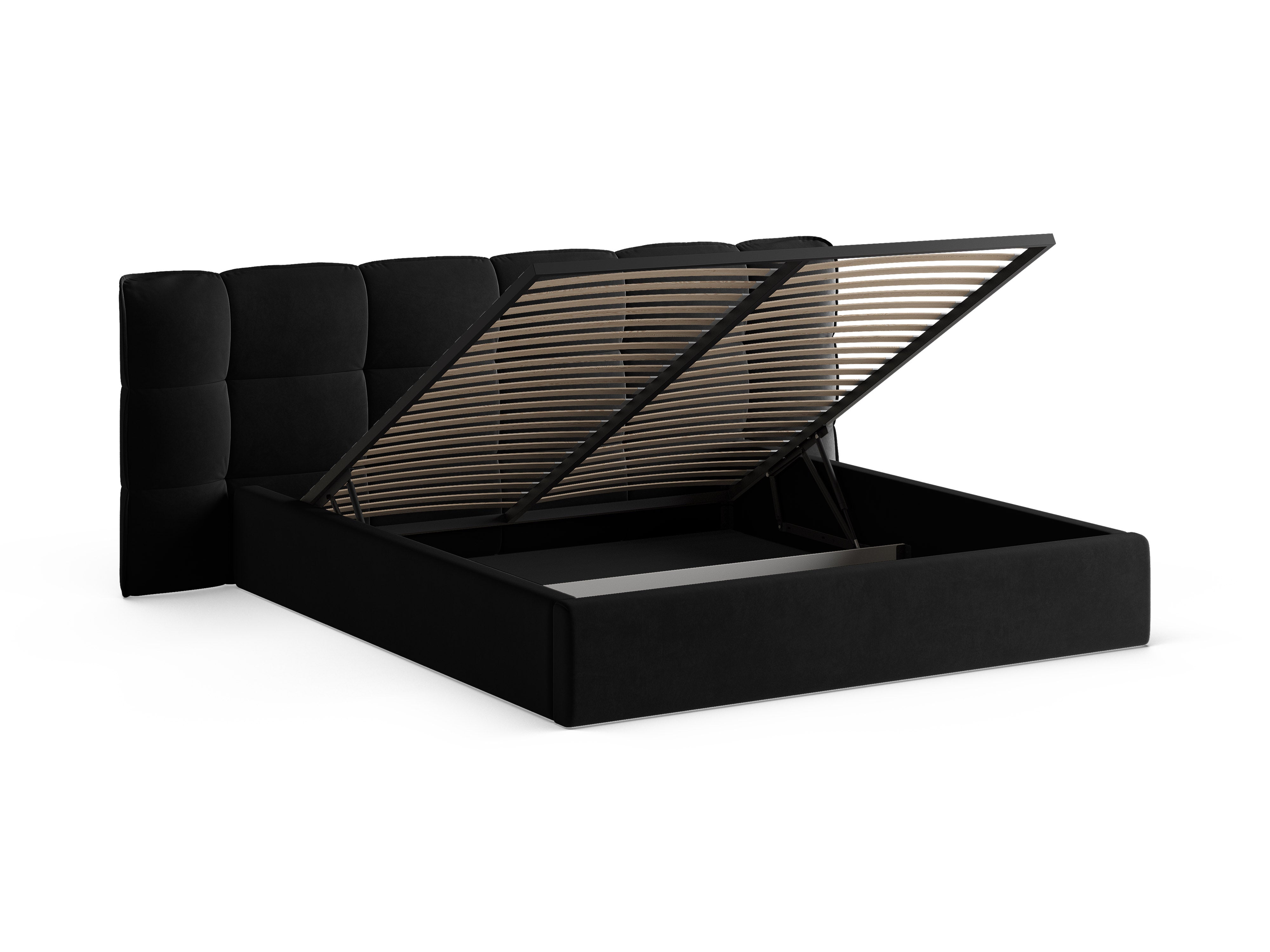 Velvet bed with storage ERIC black