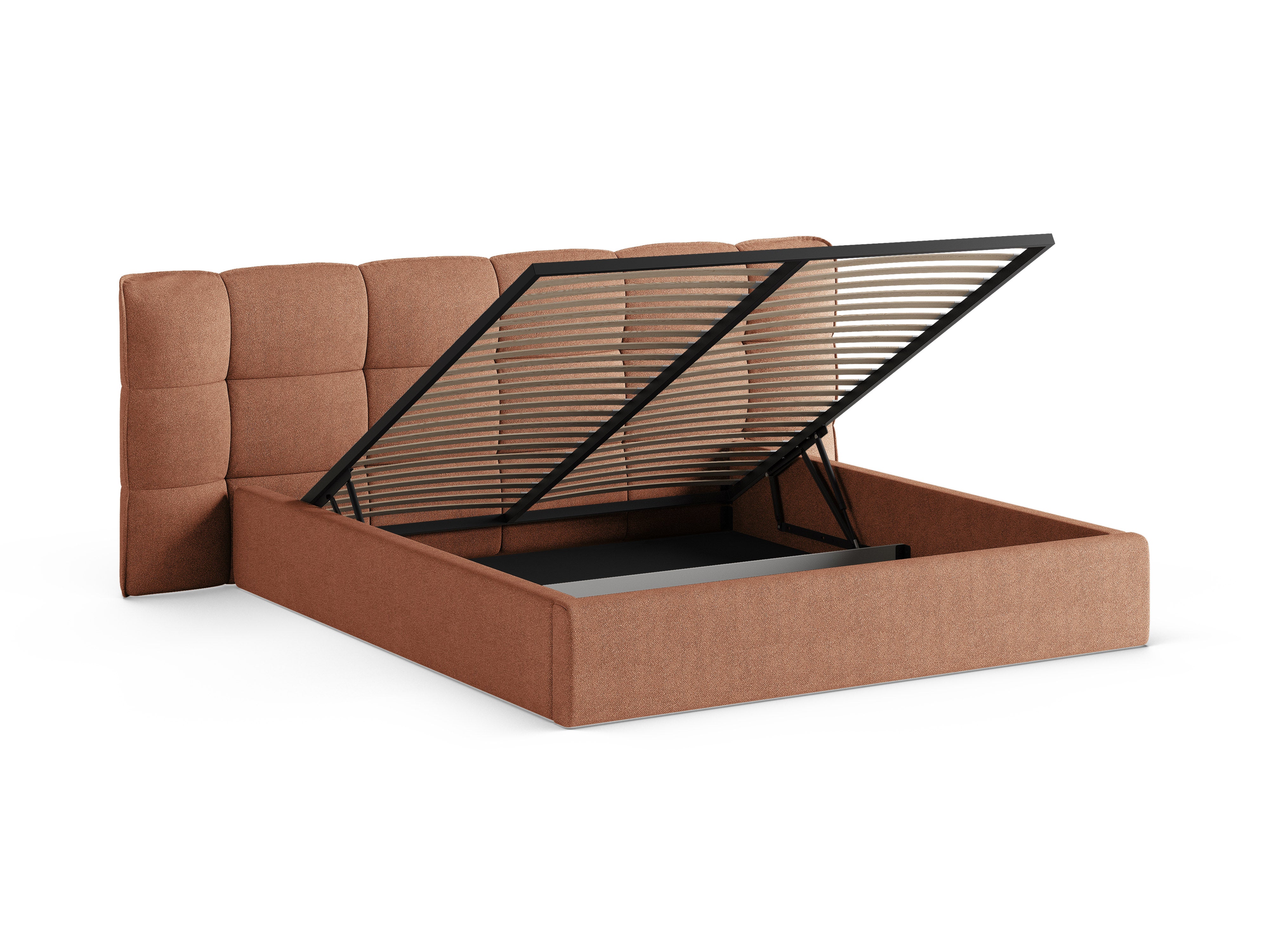 ERIC Peach Boucle Bed with Storage