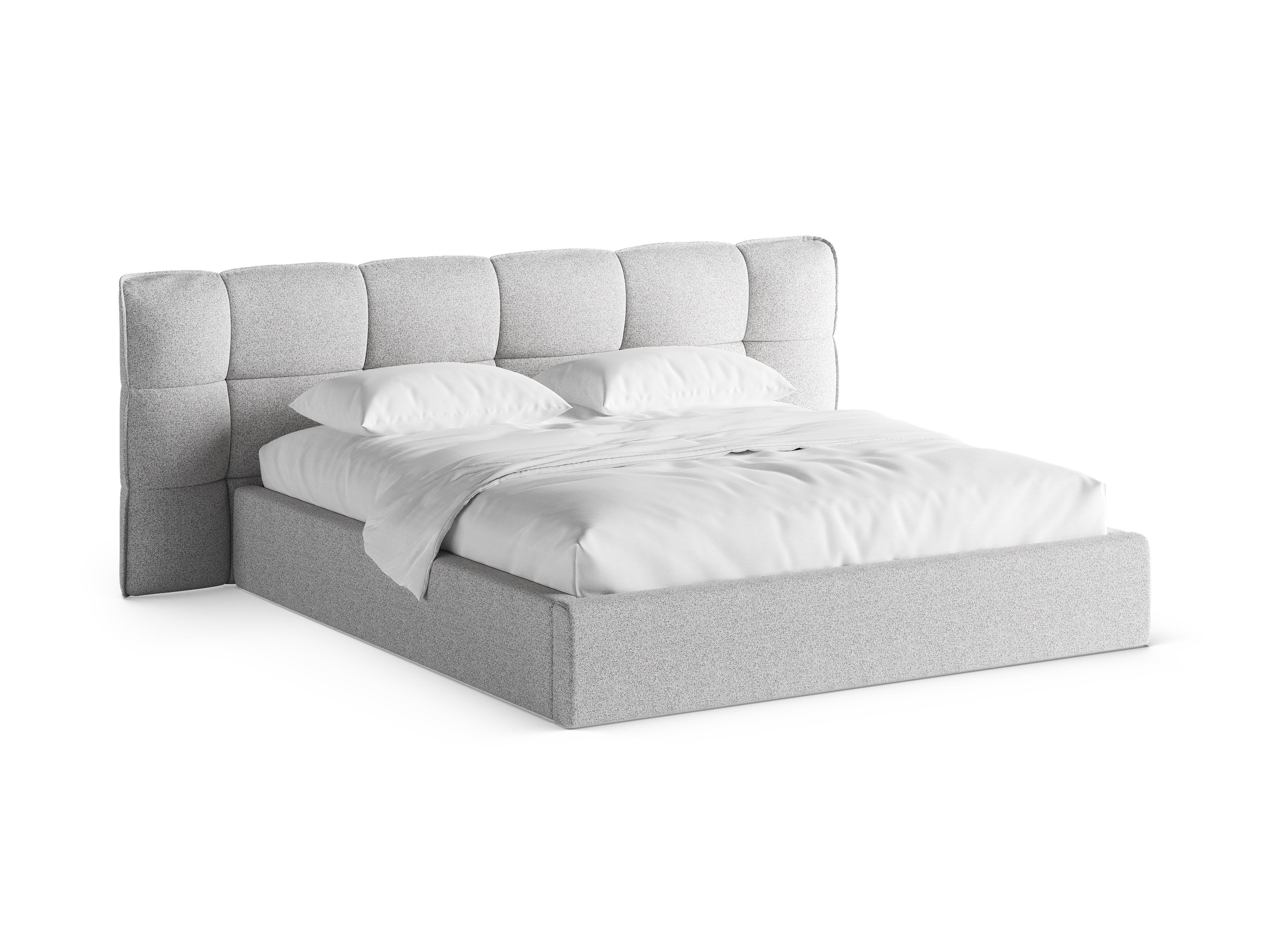 ERIC bed with storage in light gray mélange