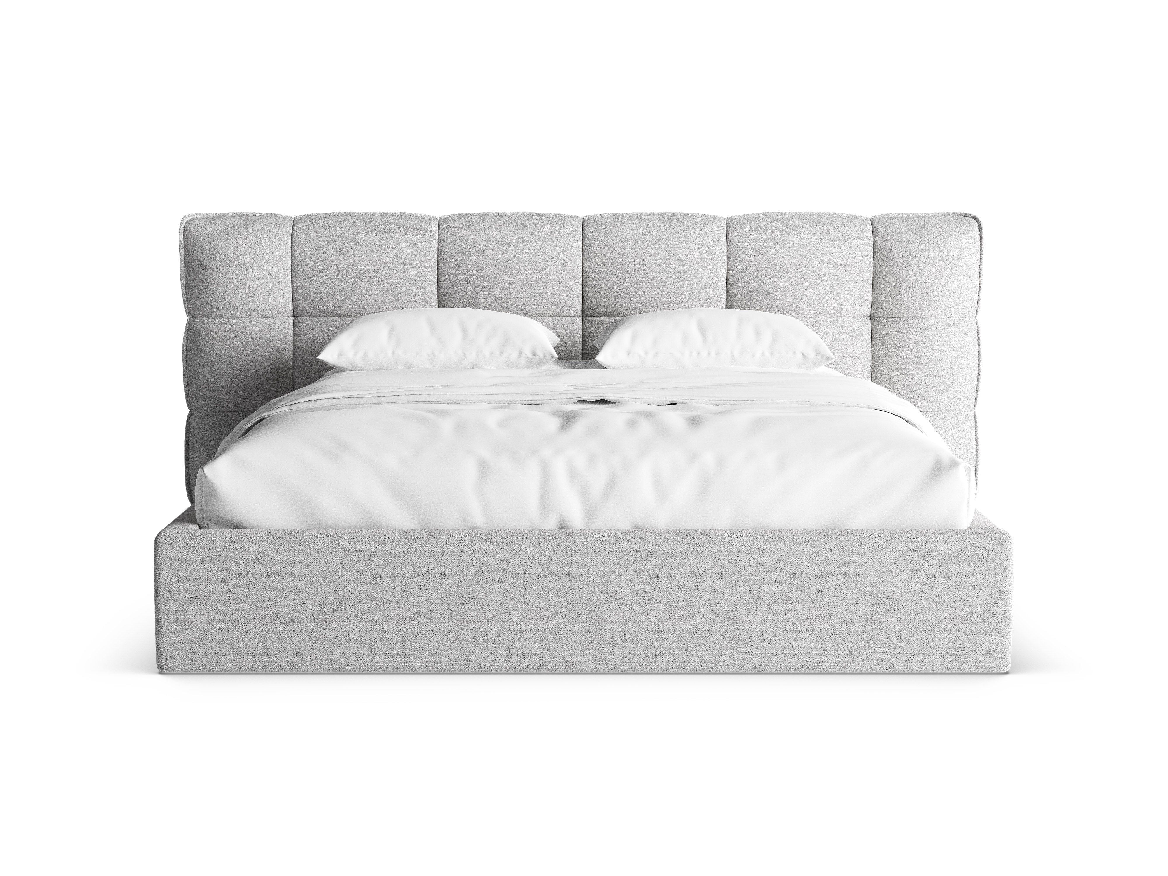 ERIC bed with storage in light gray mélange
