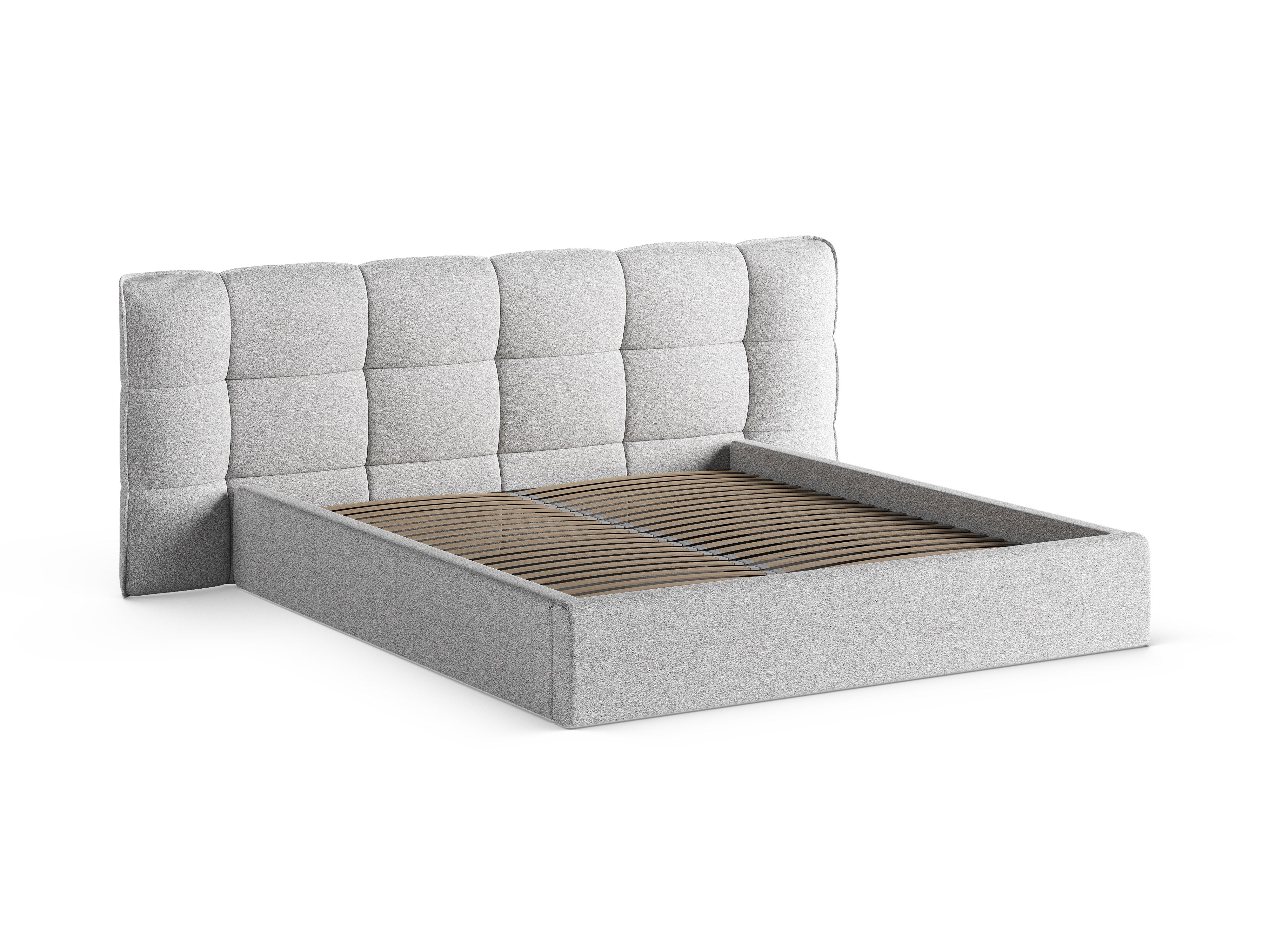 ERIC bed with storage in light gray mélange