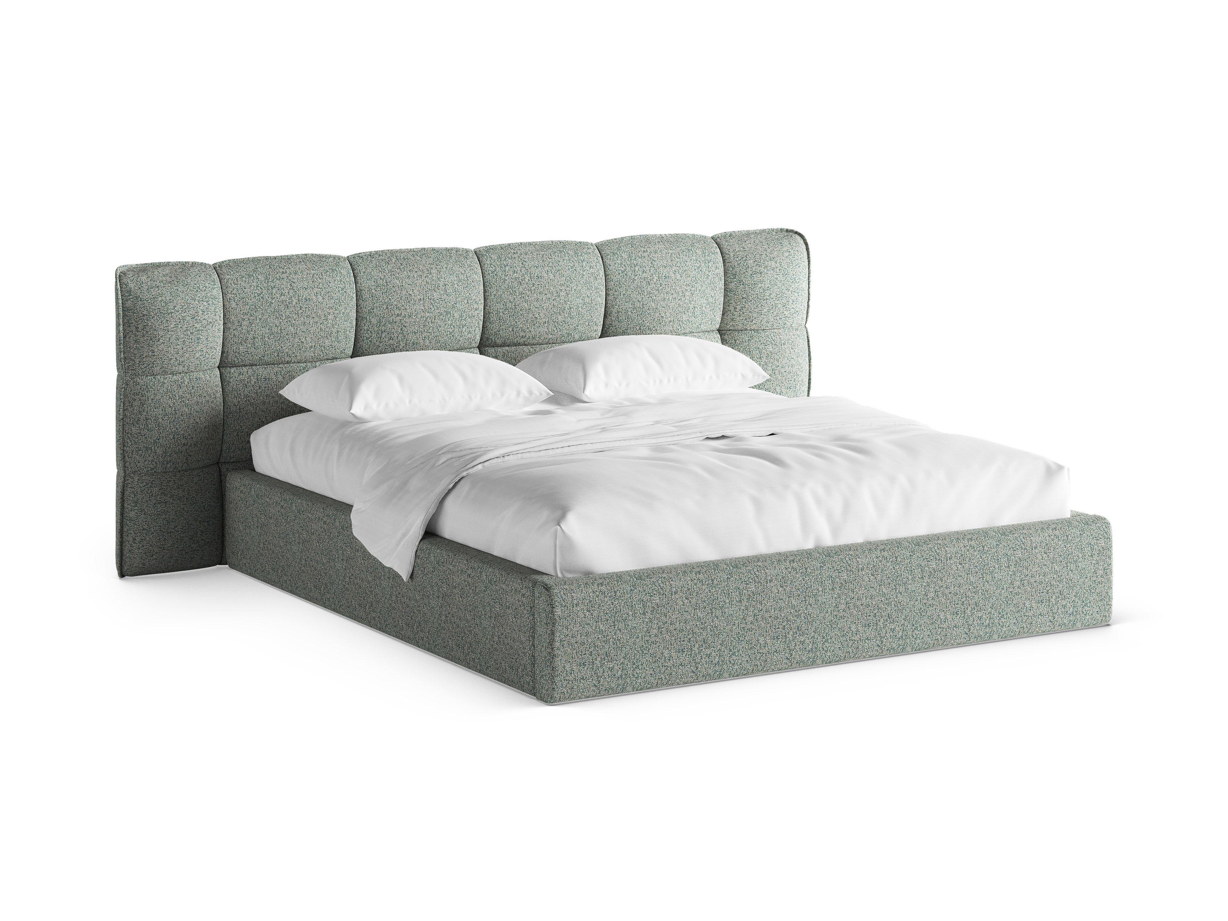 ERIC Bed with Storage in Moss Green Mélange