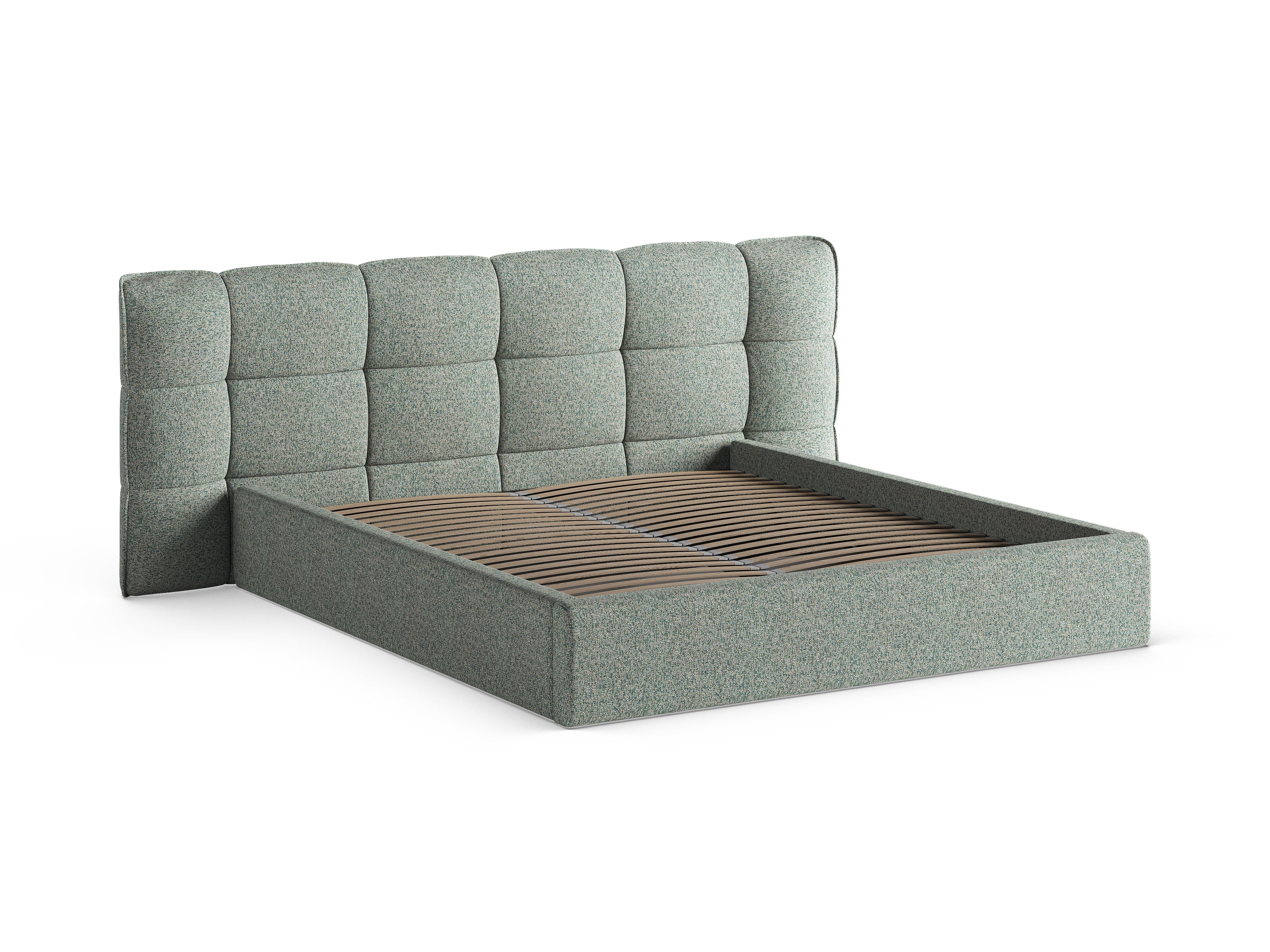 ERIC Bed with Storage in Moss Green Mélange