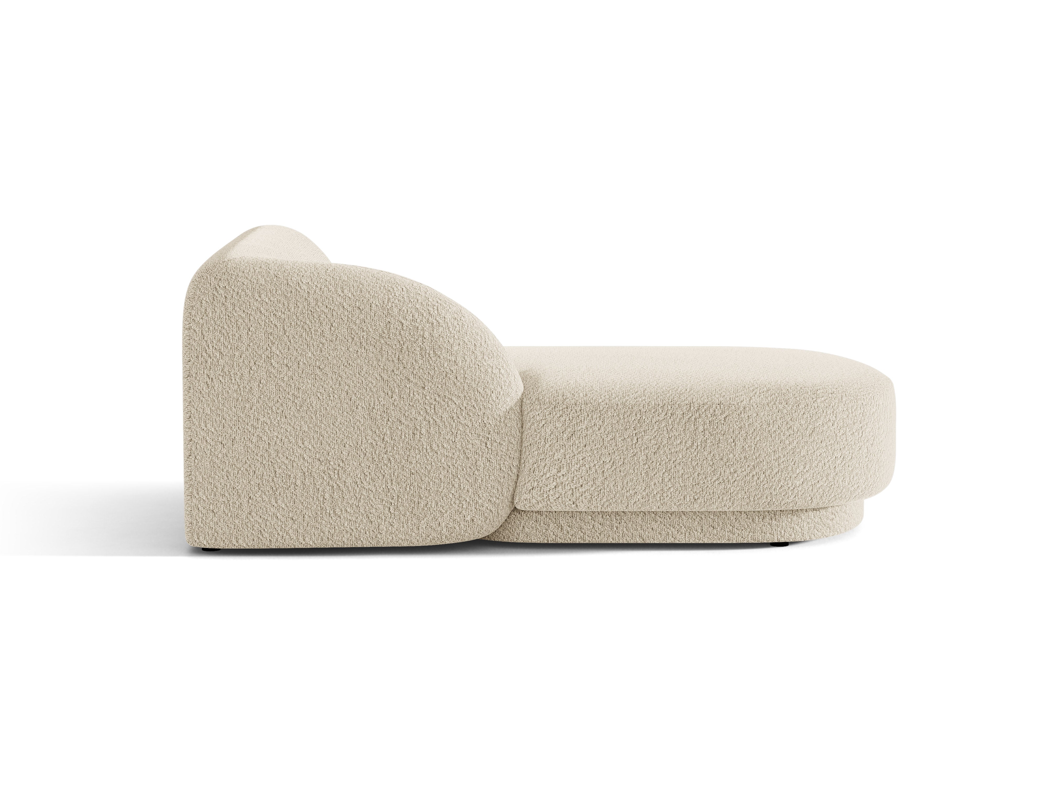 Szezlong lewostronny MILEY beżowy boucle – tkanina bouclé