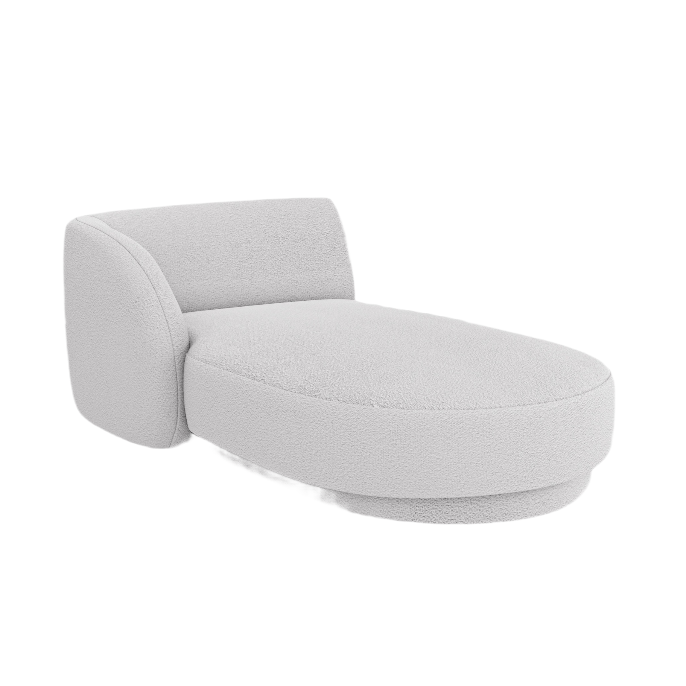 Left-facing chaise longue MILEY light gray boucle