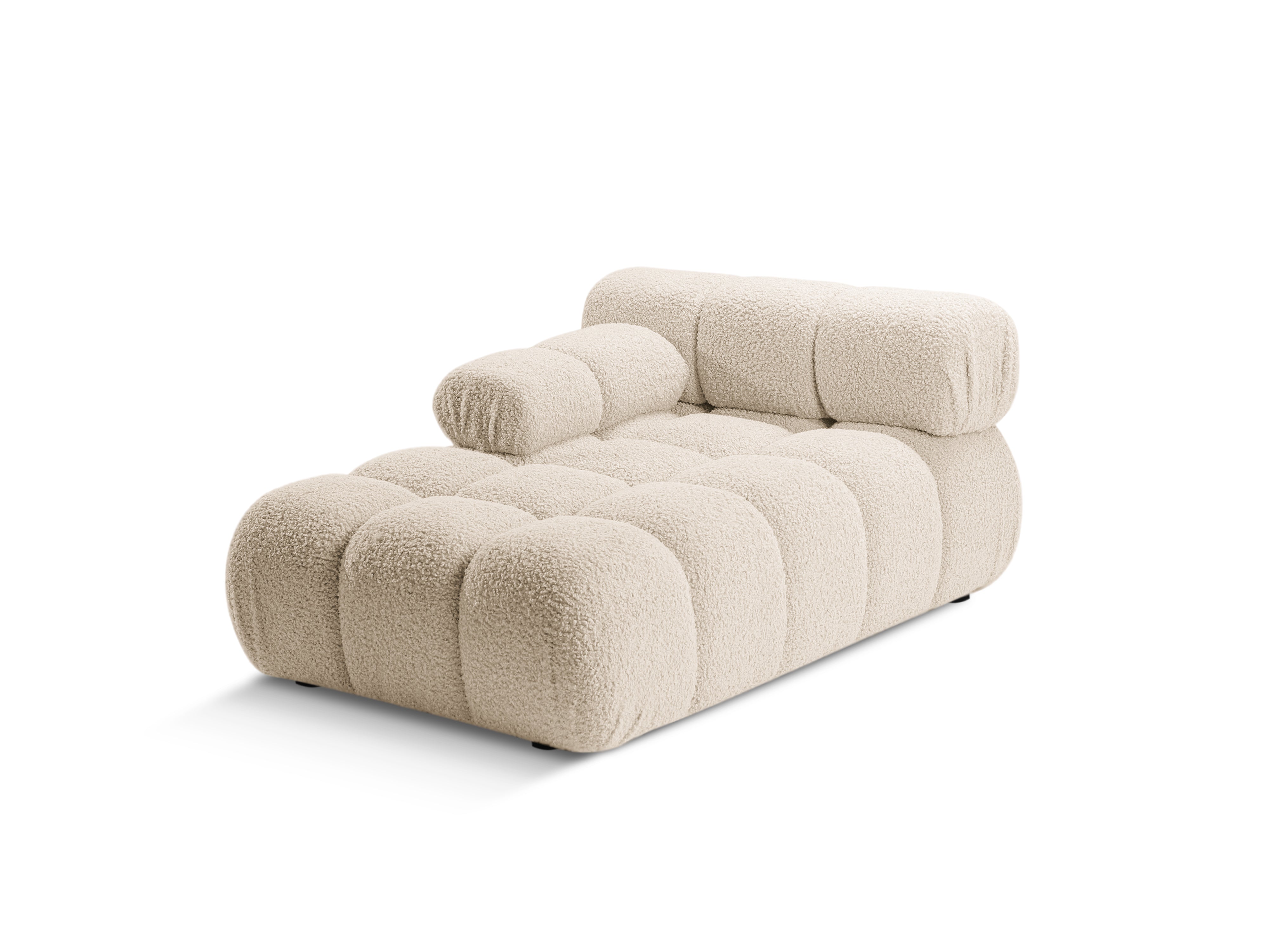 Left-facing BELLIS chaise lounge in beige boucle