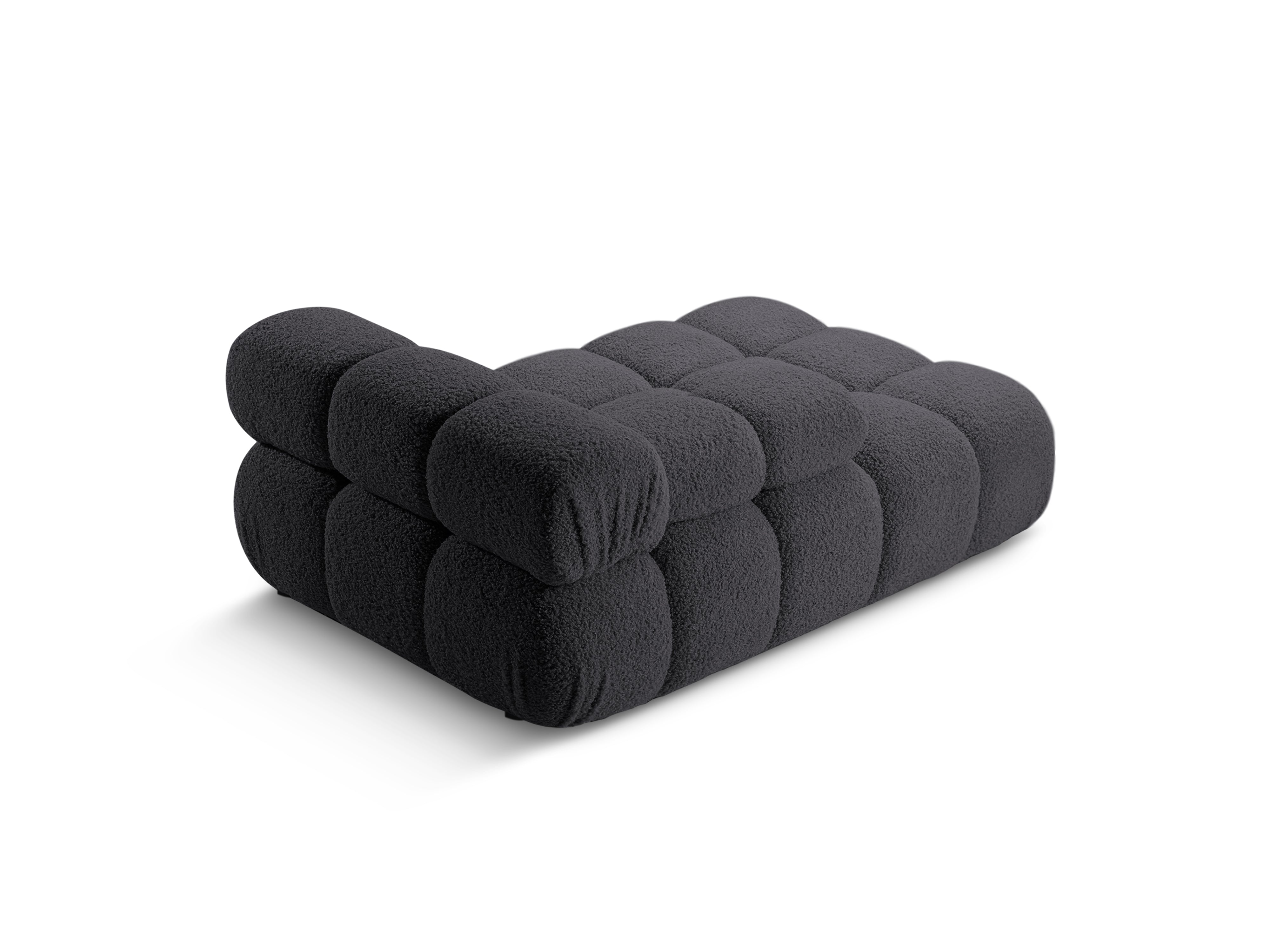 Left-facing BELLIS chaise longue in graphite boucle