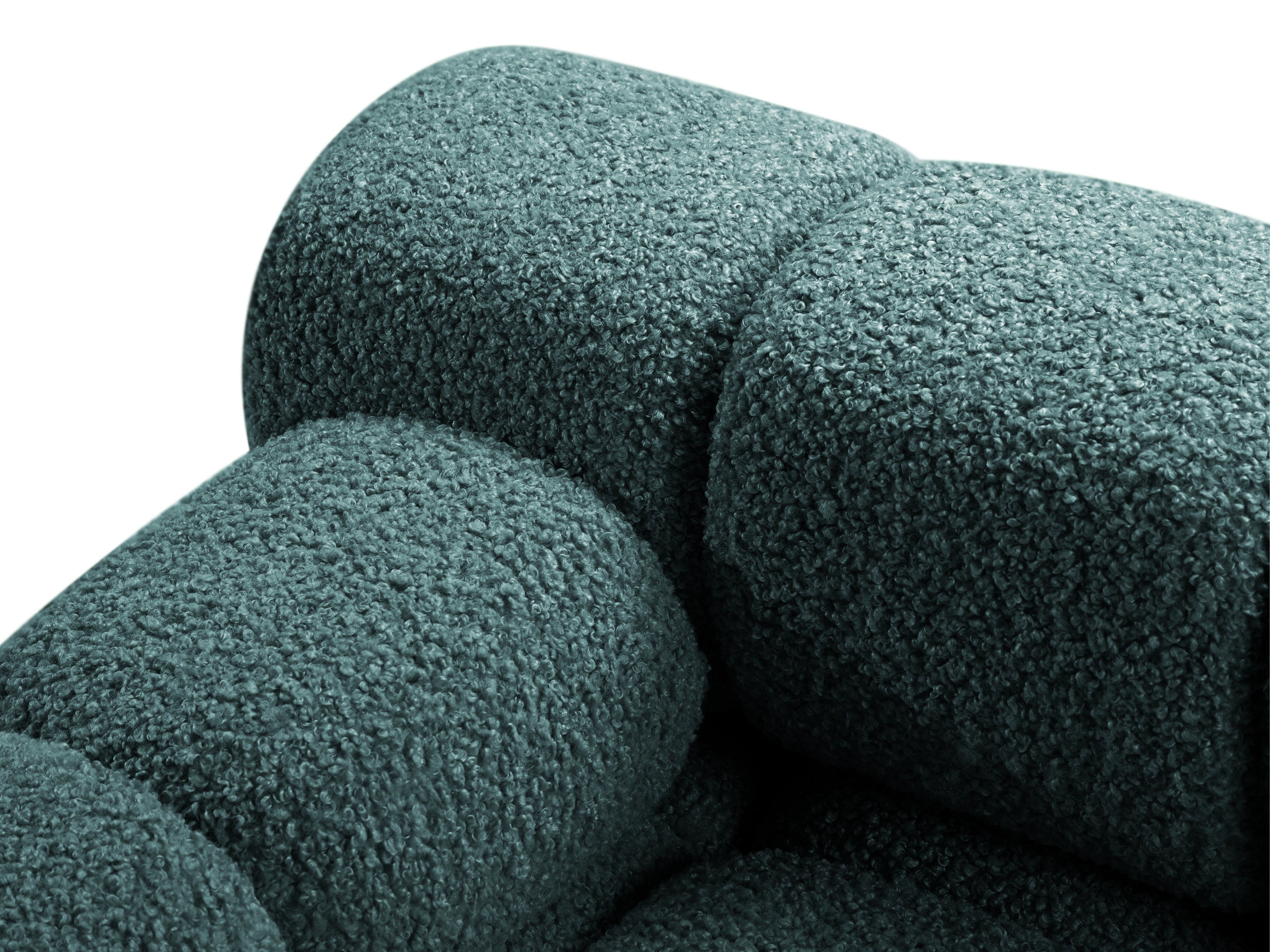Left-facing BELLIS chaise longue in deep petrol boucle