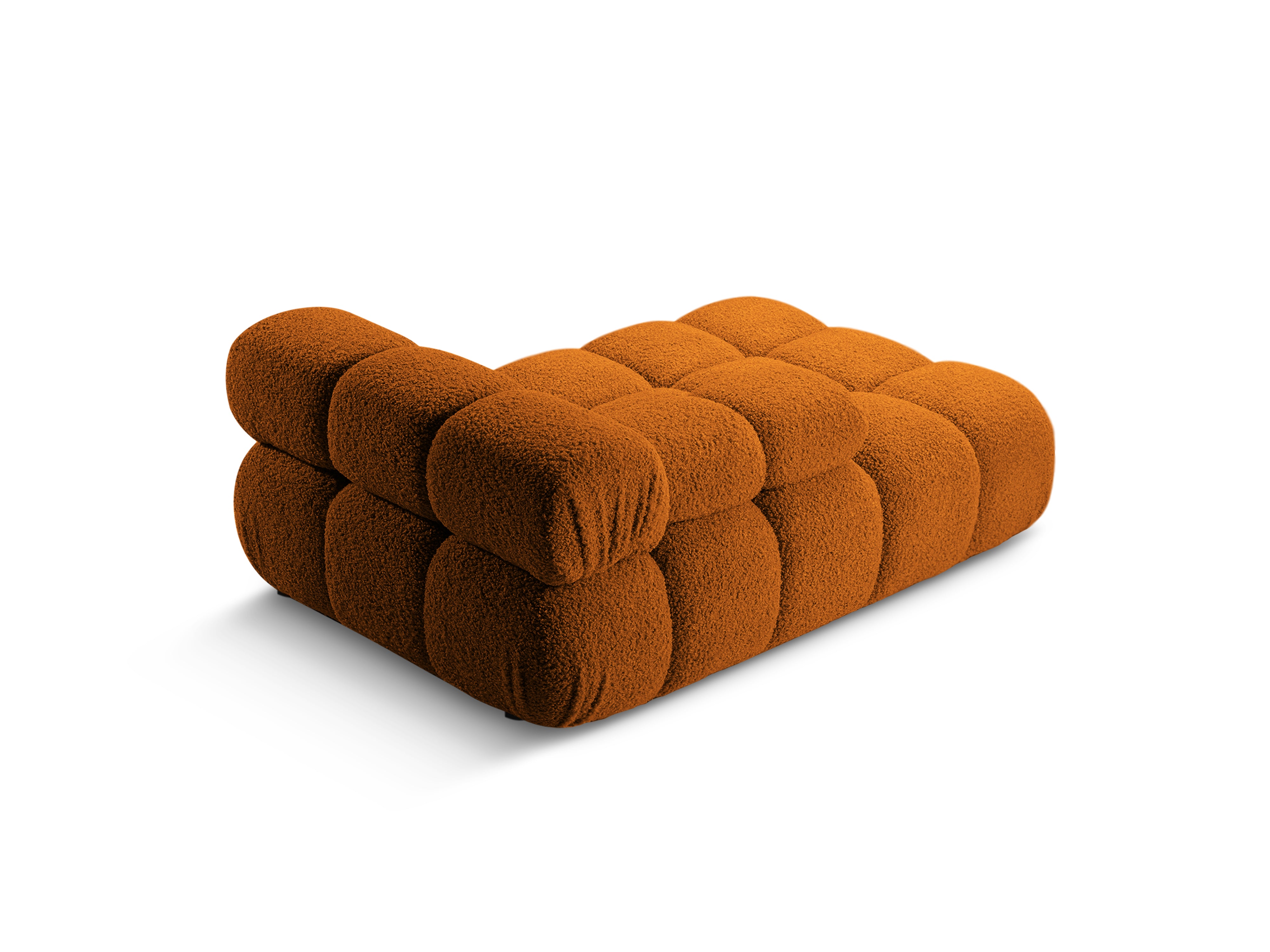 Left-facing BELLIS chaise longue in brick boucle