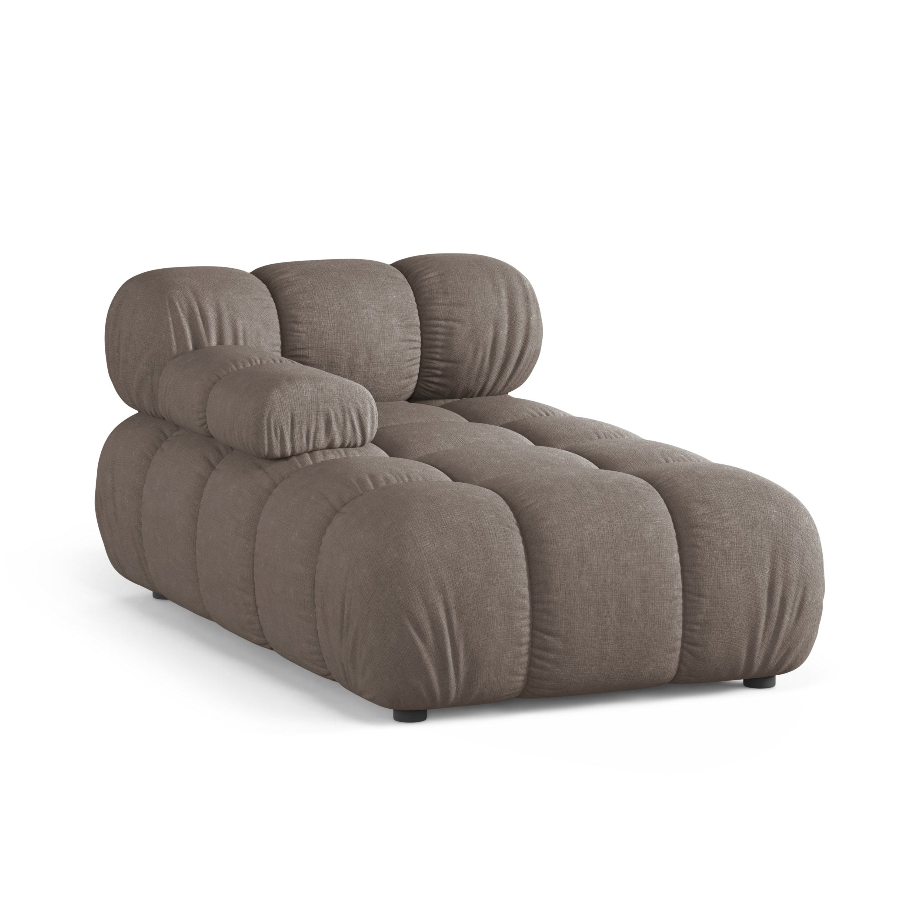 Left-facing BELLIS chaise longue in dark cappuccino