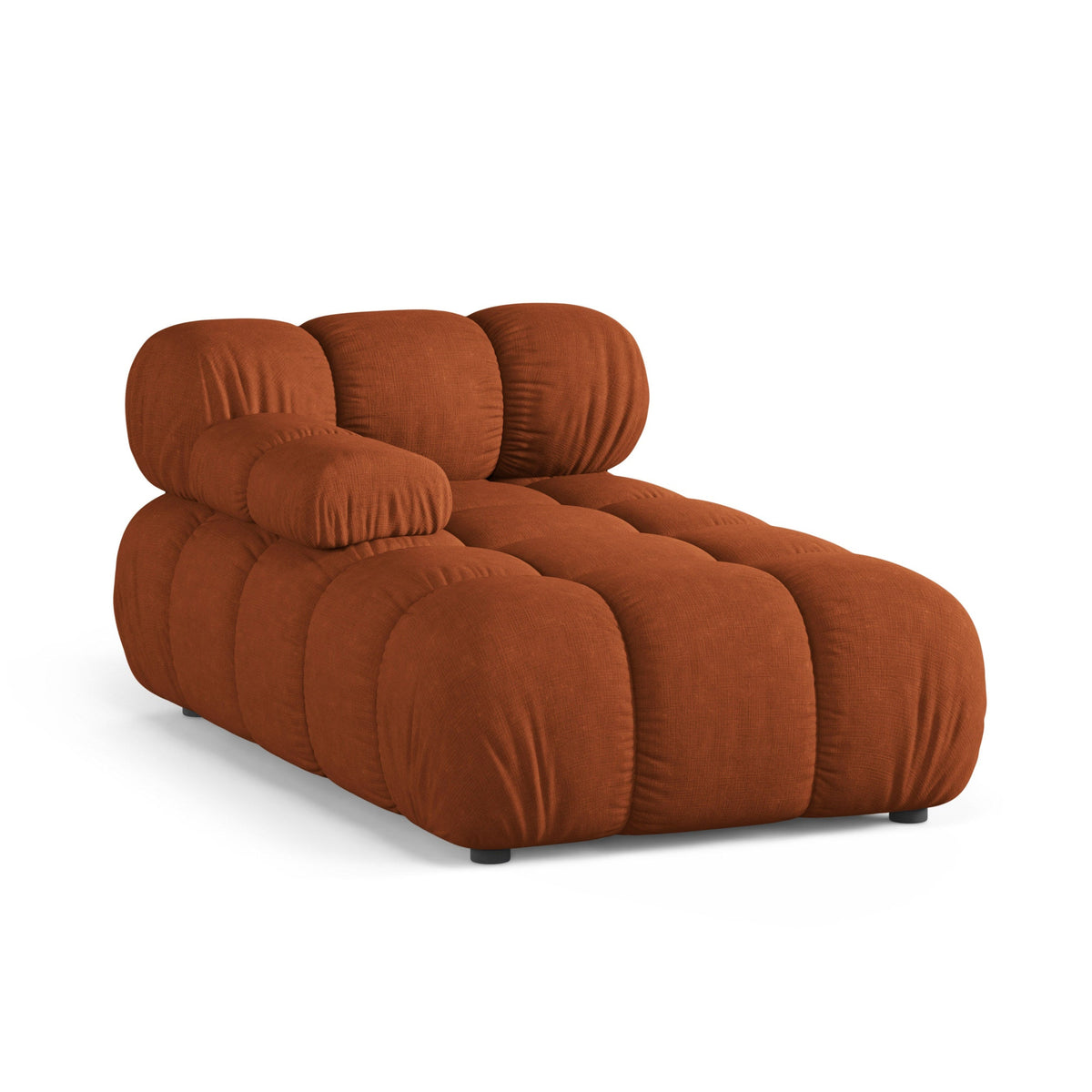 Left-facing BELLIS chaise longue in brick red