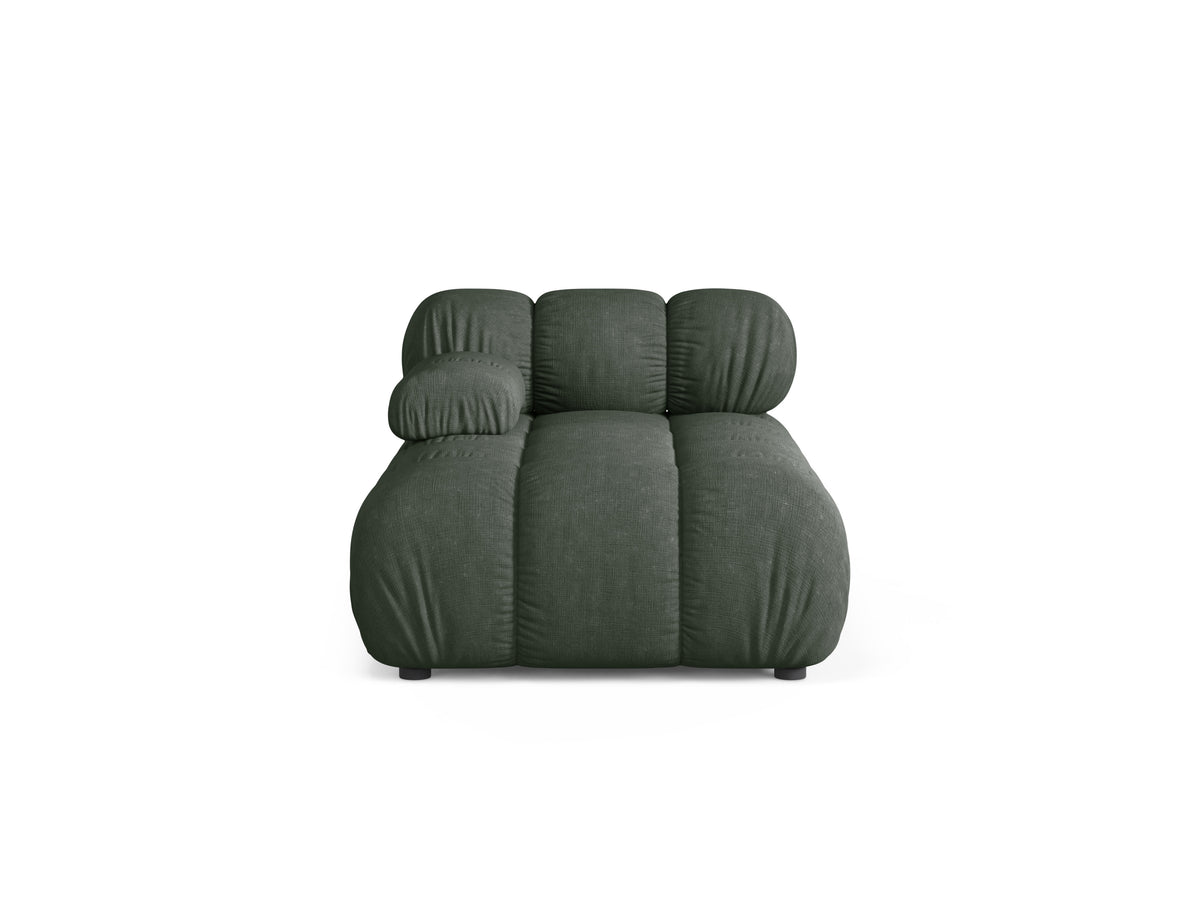 Left-facing BELLIS chaise longue in dark green