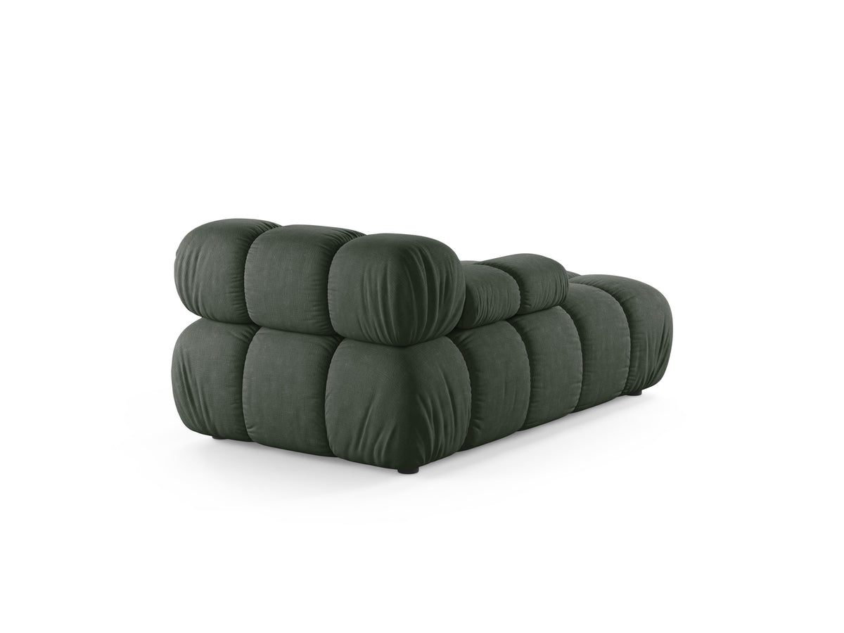 Left-facing BELLIS chaise longue in dark green