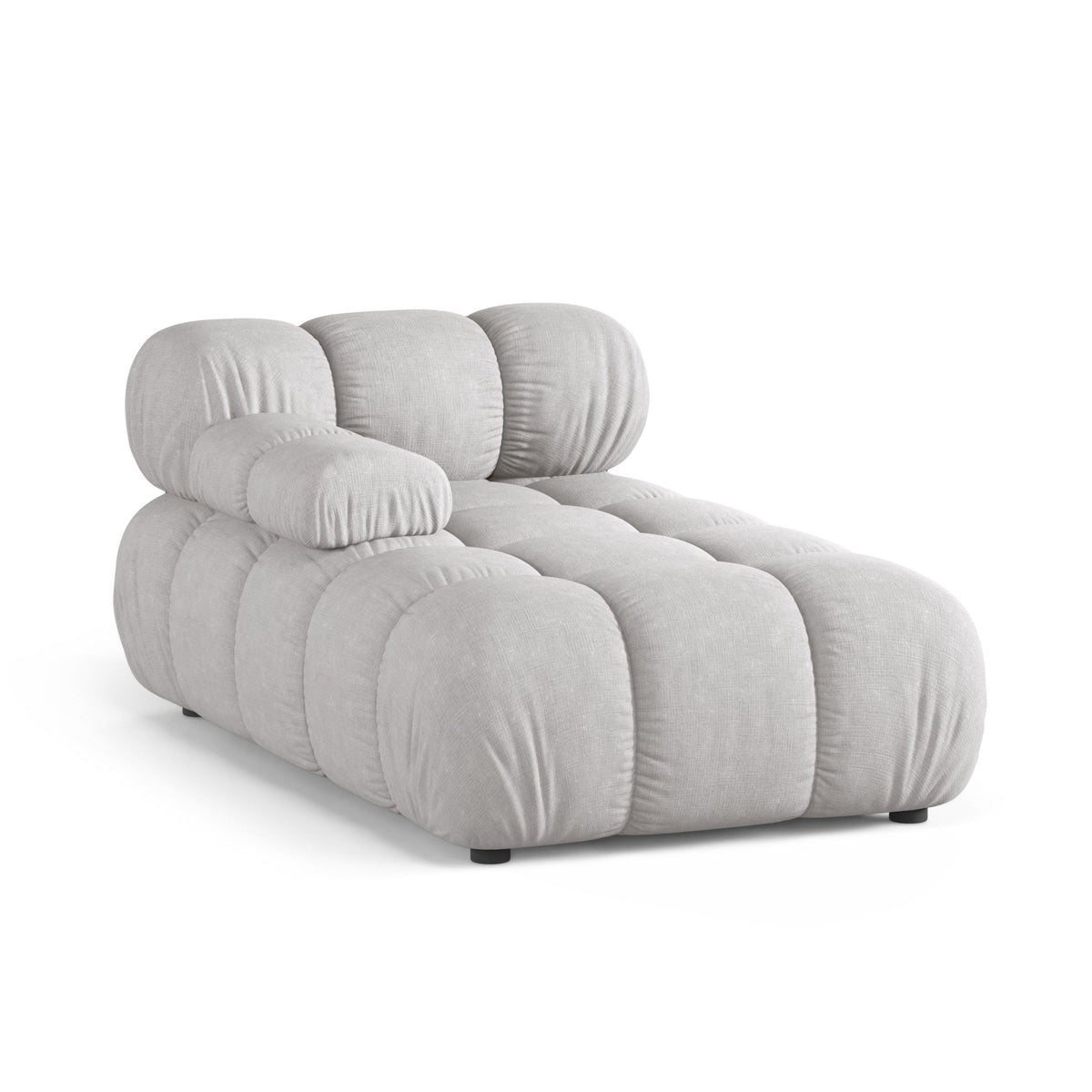 Left-facing BELLIS chaise longue in light gray