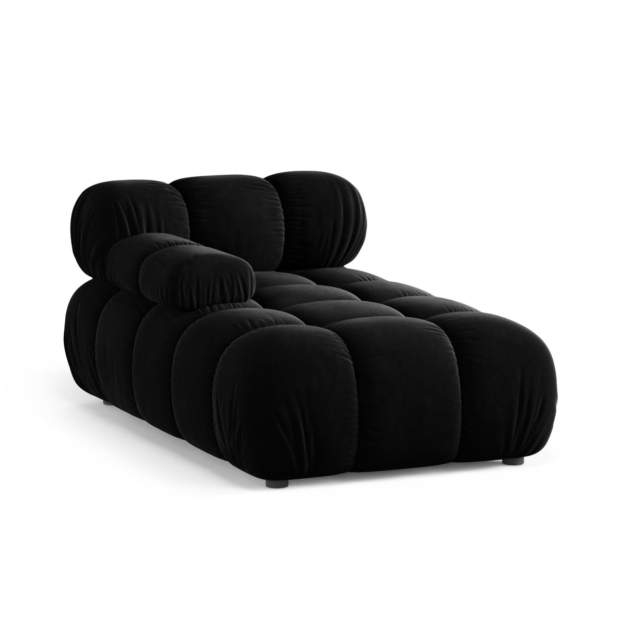 Left-facing BELLIS chaise lounge in black velvet