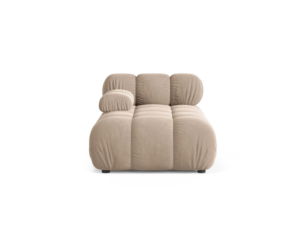 Left-facing BELLIS chaise lounge in beige velvet