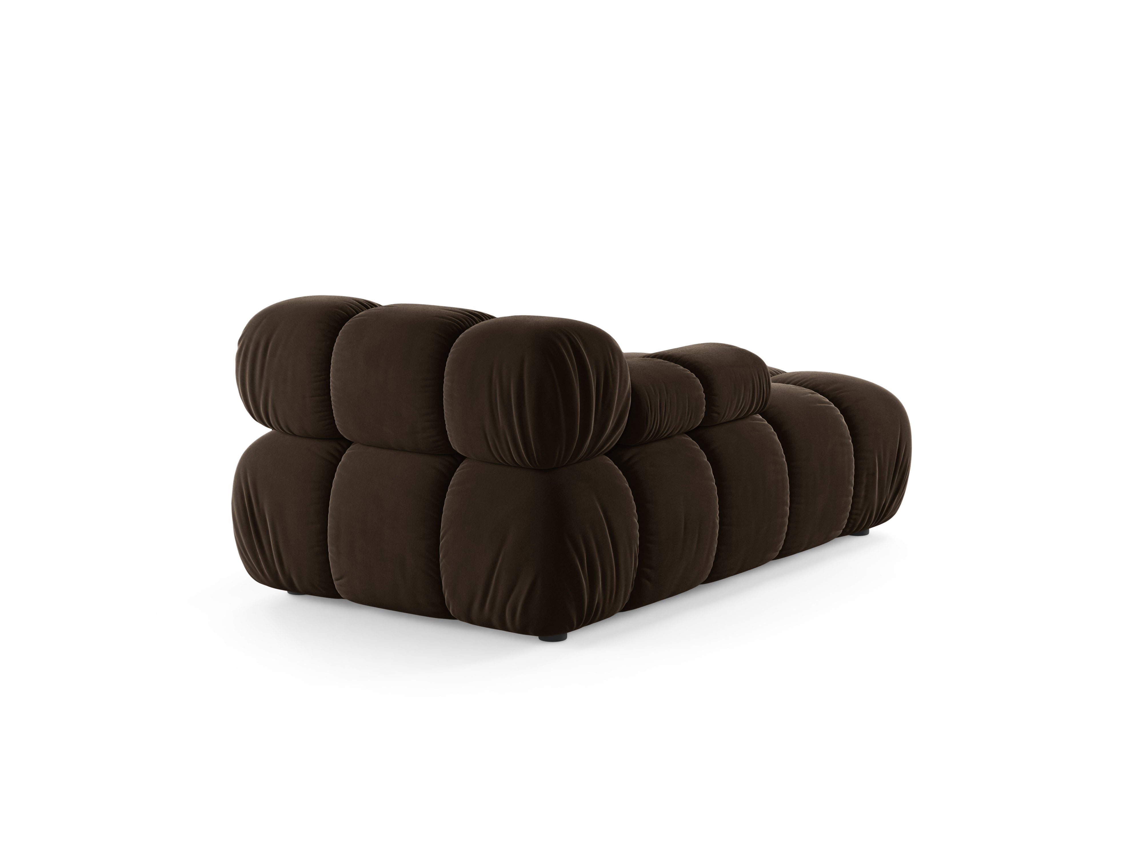 Chocolate Left-Hand Velvet Chaise Longue BELLIS