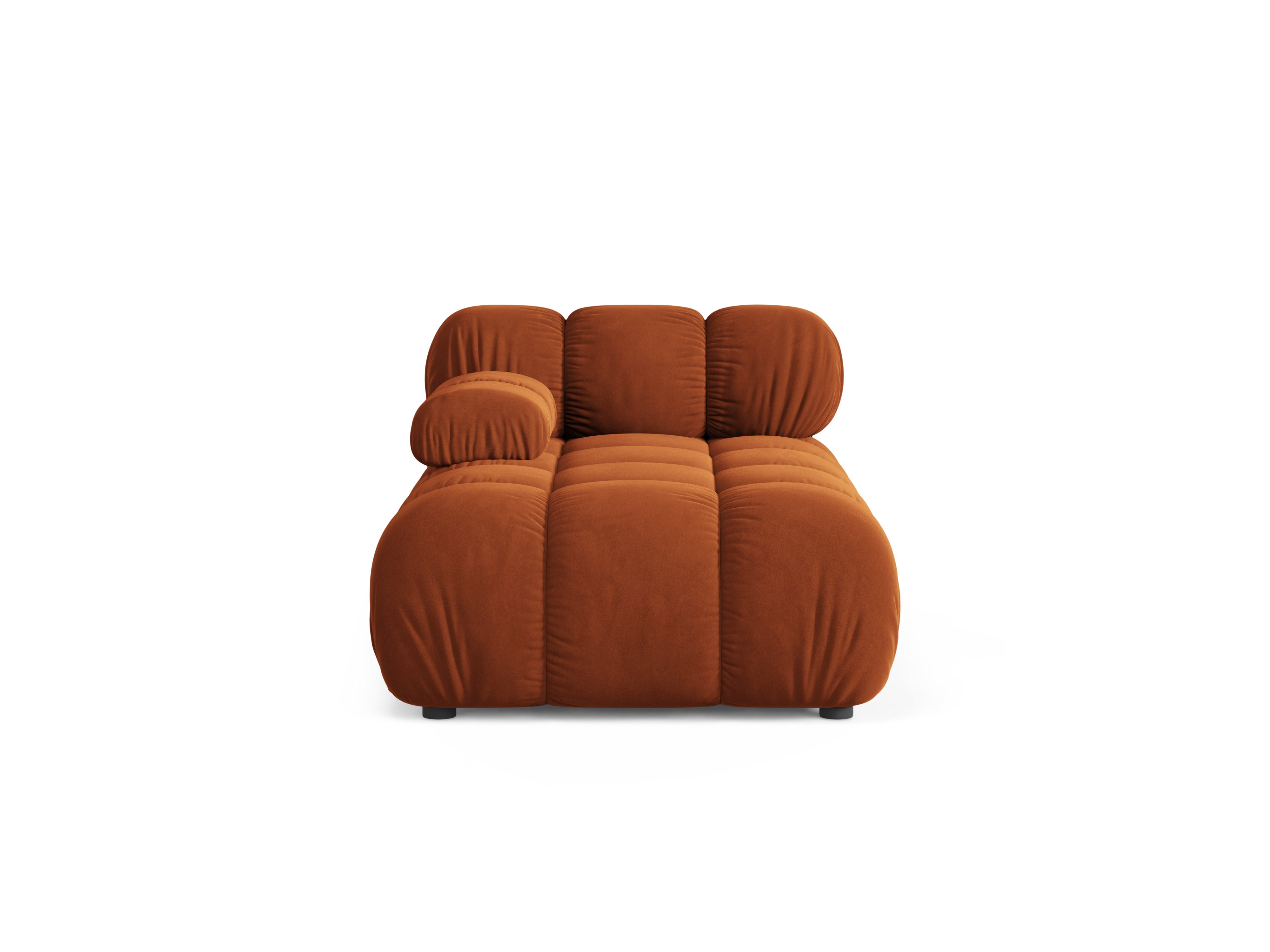 Left-facing velvet chaise longue BELLIS in brick red
