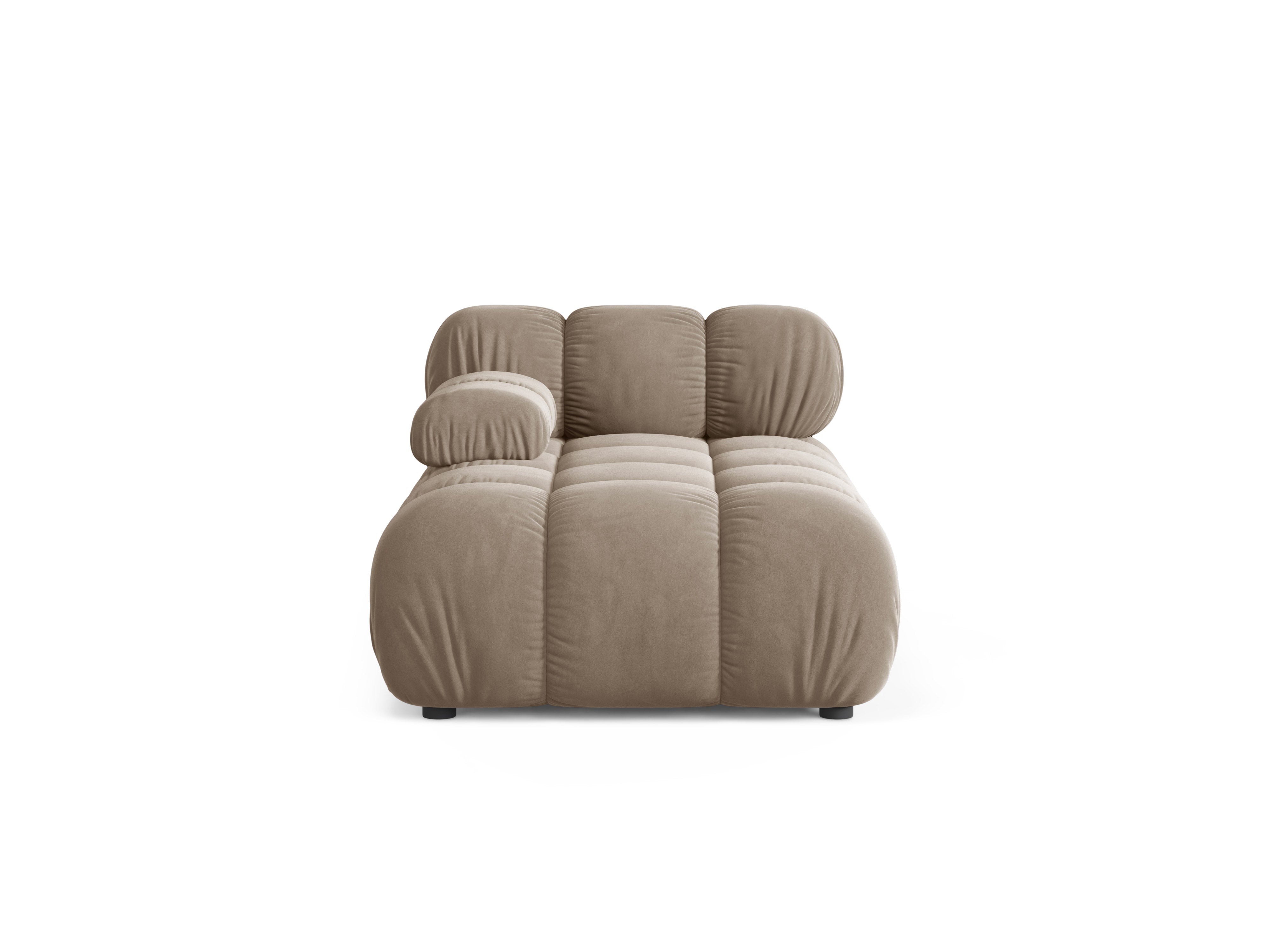 Cappuccino Left-Arm Velvet Chaise Lounge BELLIS