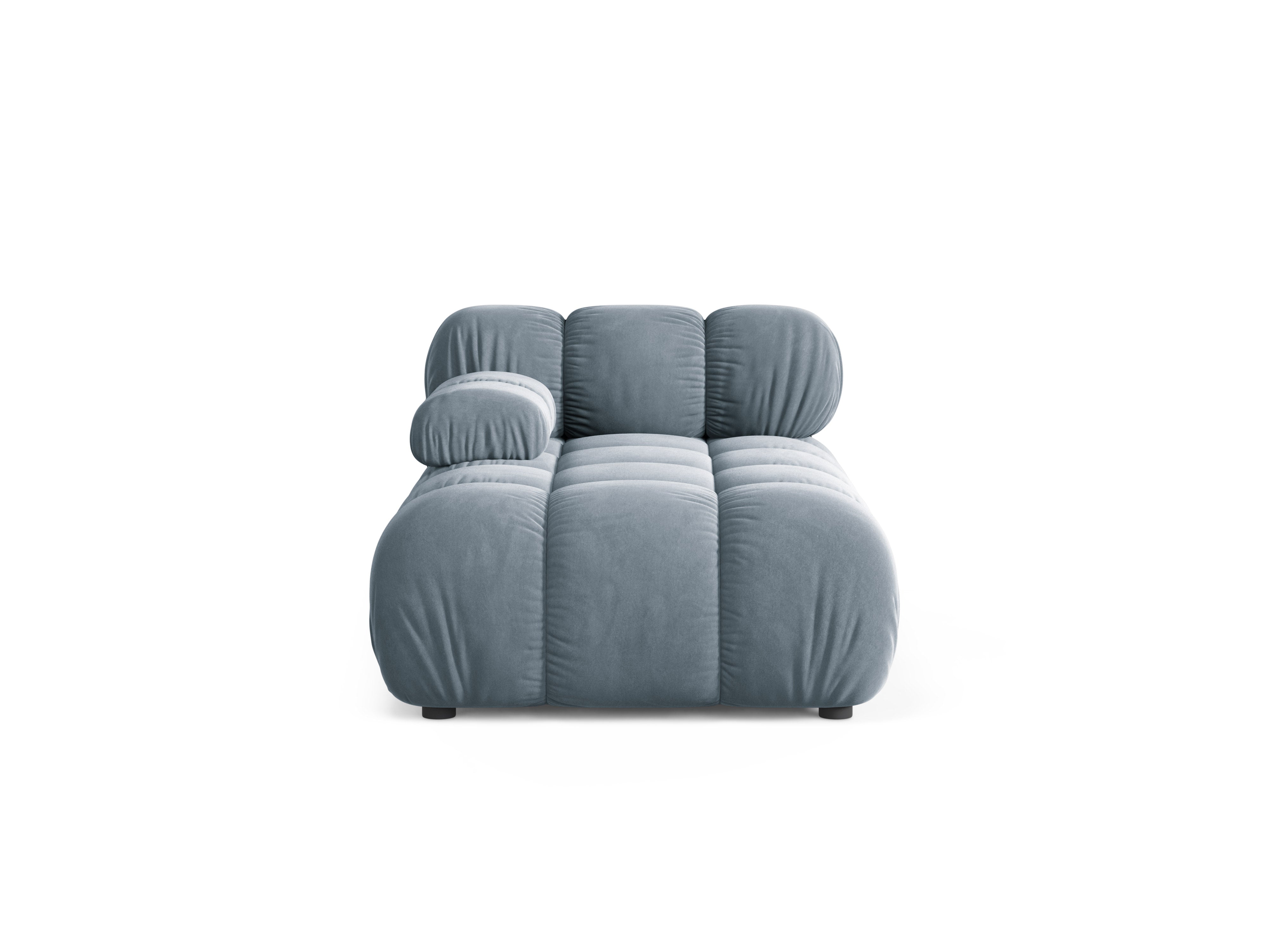 Left-facing velvet chaise longue BELLIS in blue
