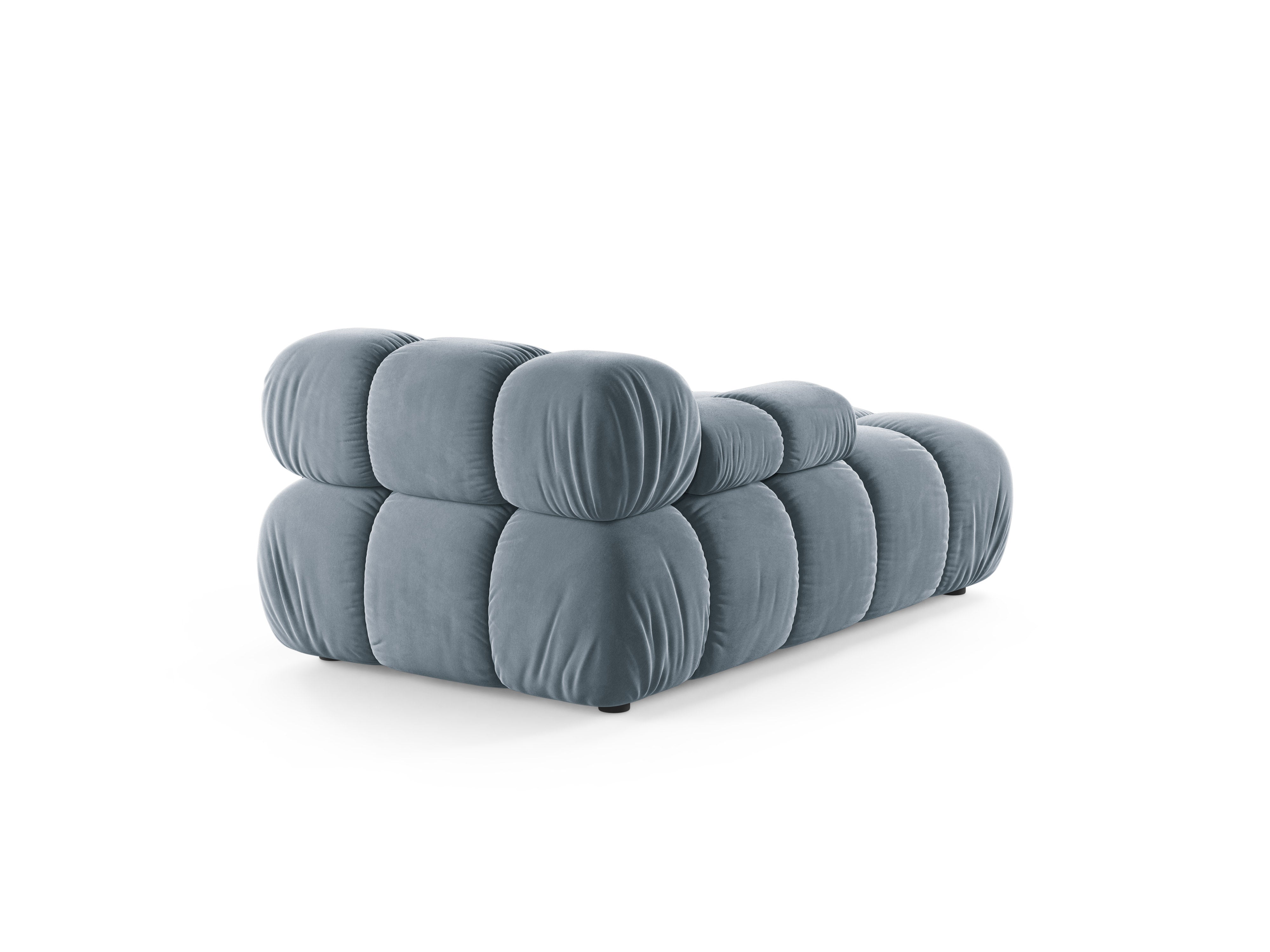 Left-facing velvet chaise longue BELLIS in blue