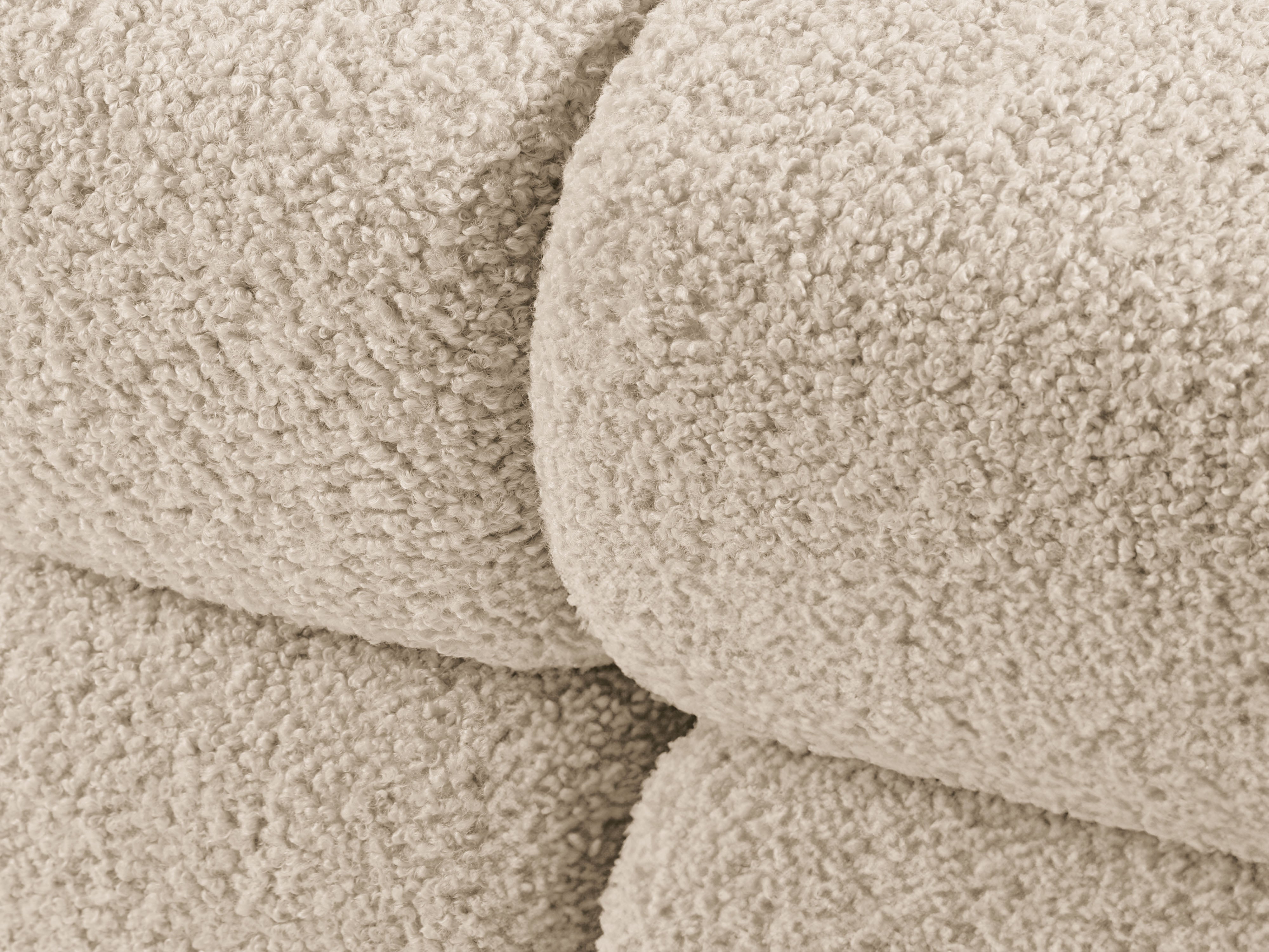 Right-facing BELLIS chaise longue in beige boucle