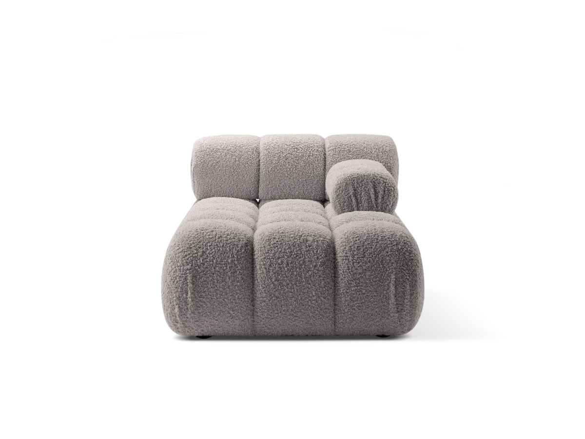 Right-facing chaise longue BELLIS in gray boucle