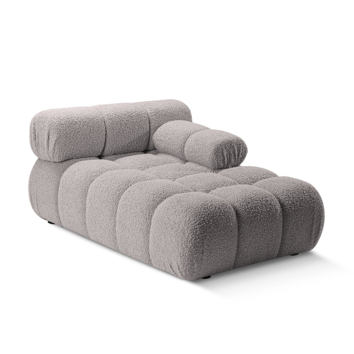 Right-facing chaise longue BELLIS in gray boucle
