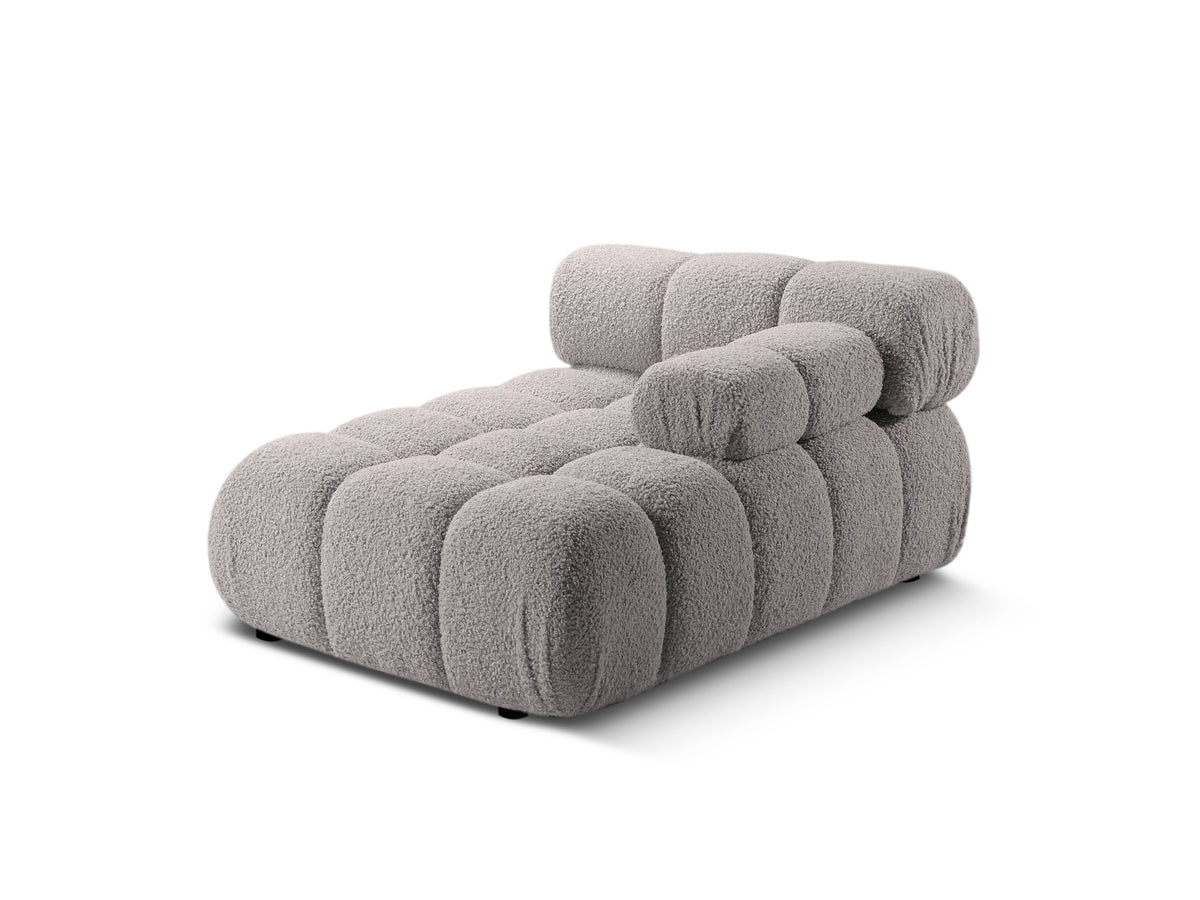 Right-facing chaise longue BELLIS in gray boucle