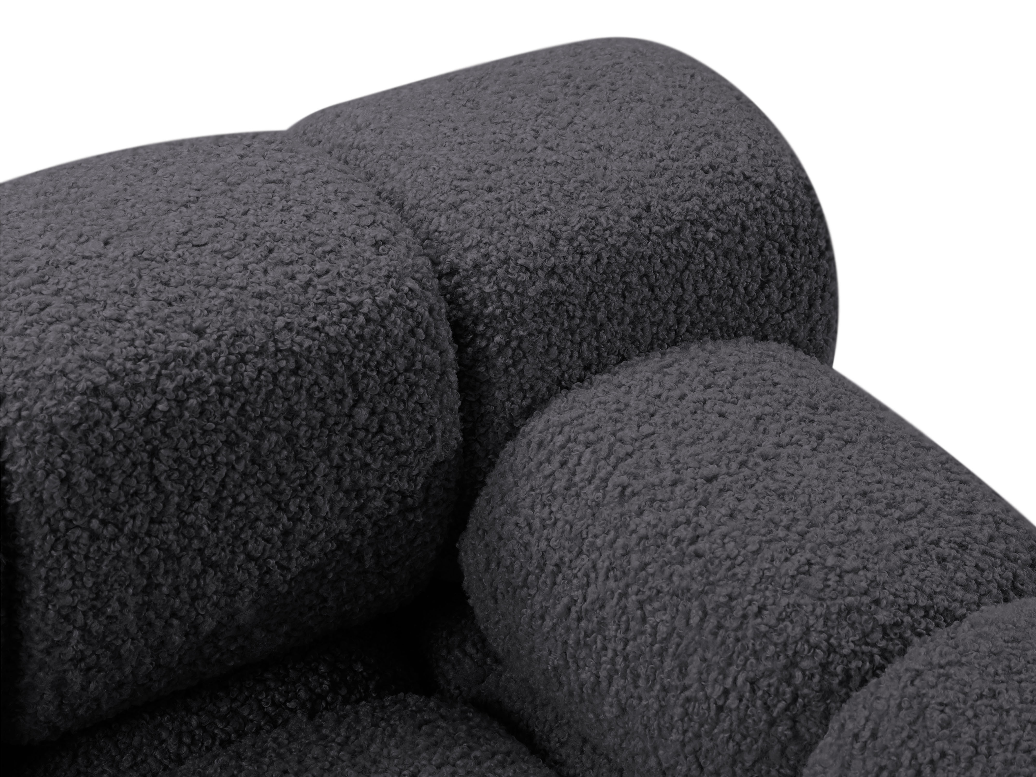 Right-facing BELLIS chaise longue in graphite boucle