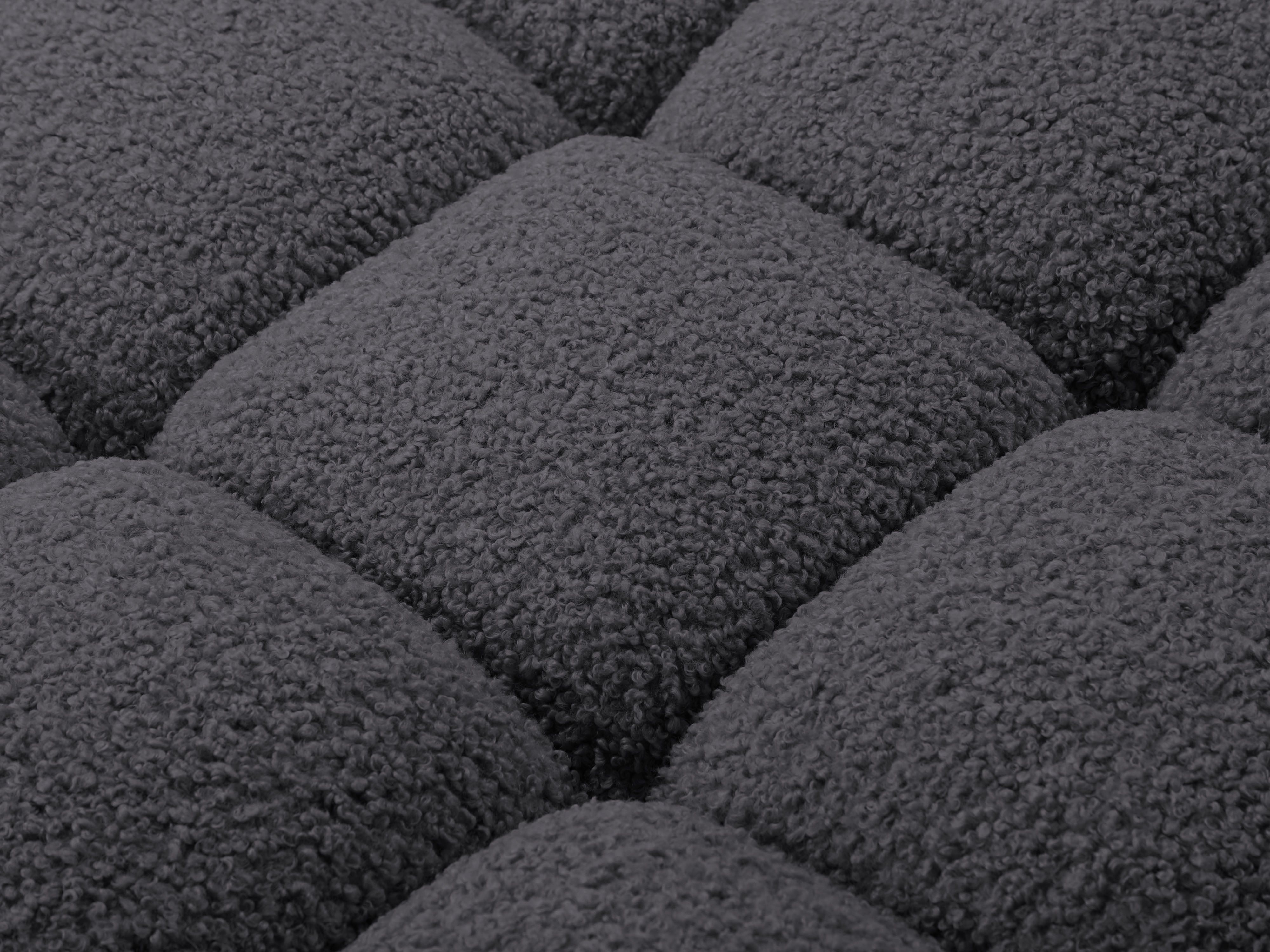 Right-facing BELLIS chaise longue in graphite boucle