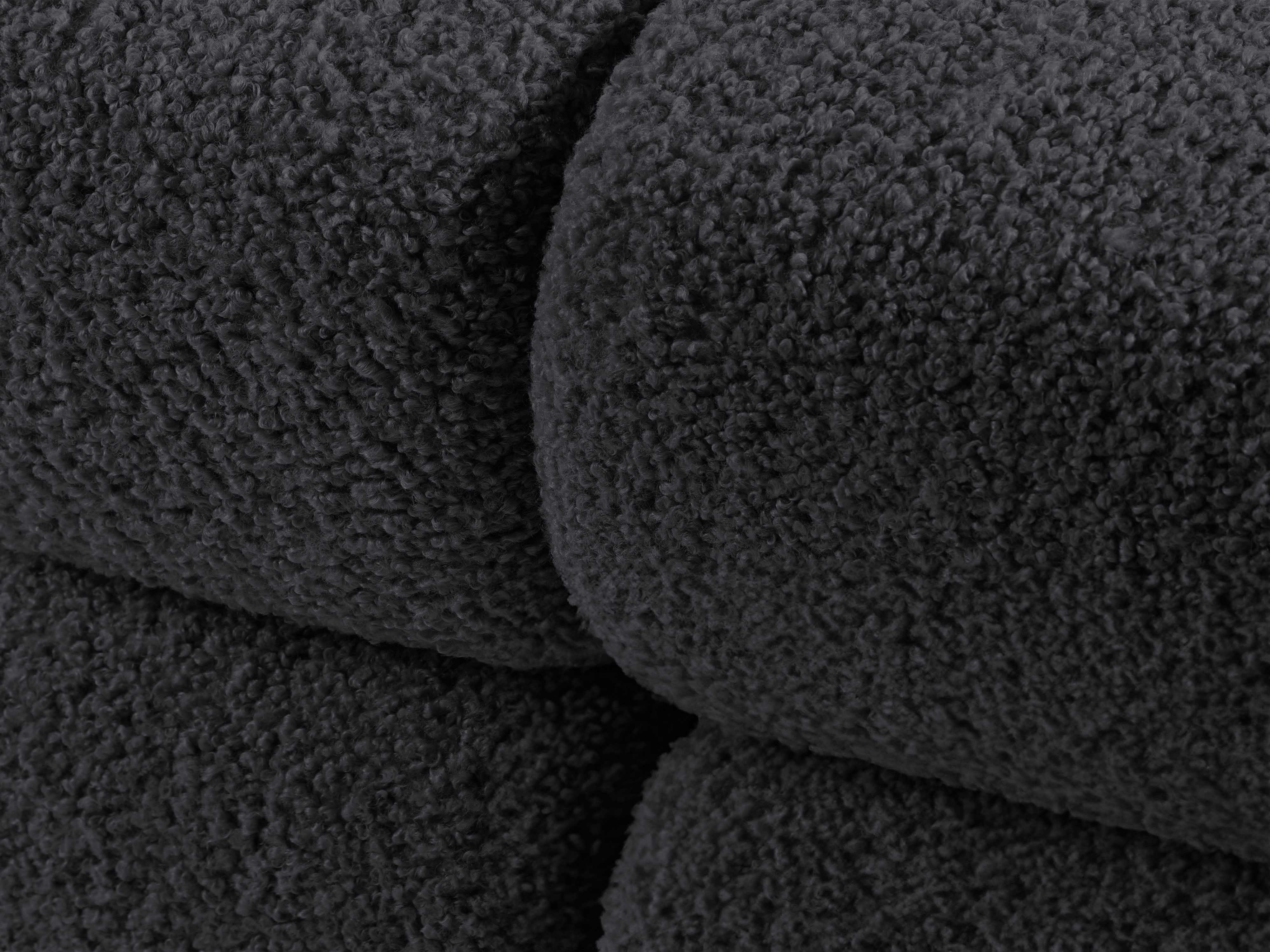 Right-facing BELLIS chaise longue in graphite boucle