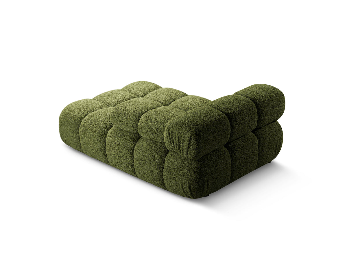 Right-facing chaise longue BELLIS green boucle
