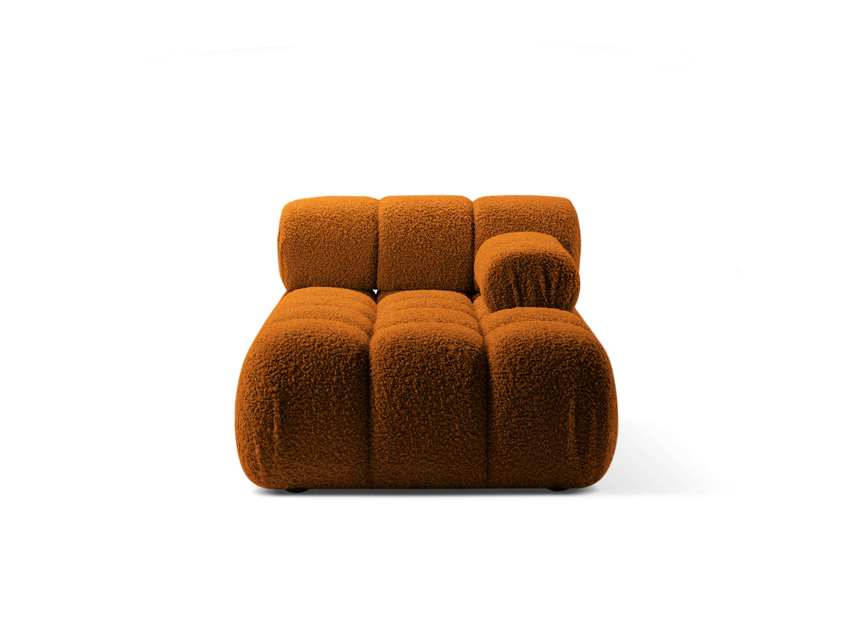 Right-facing BELLIS chaise longue in brick boucle