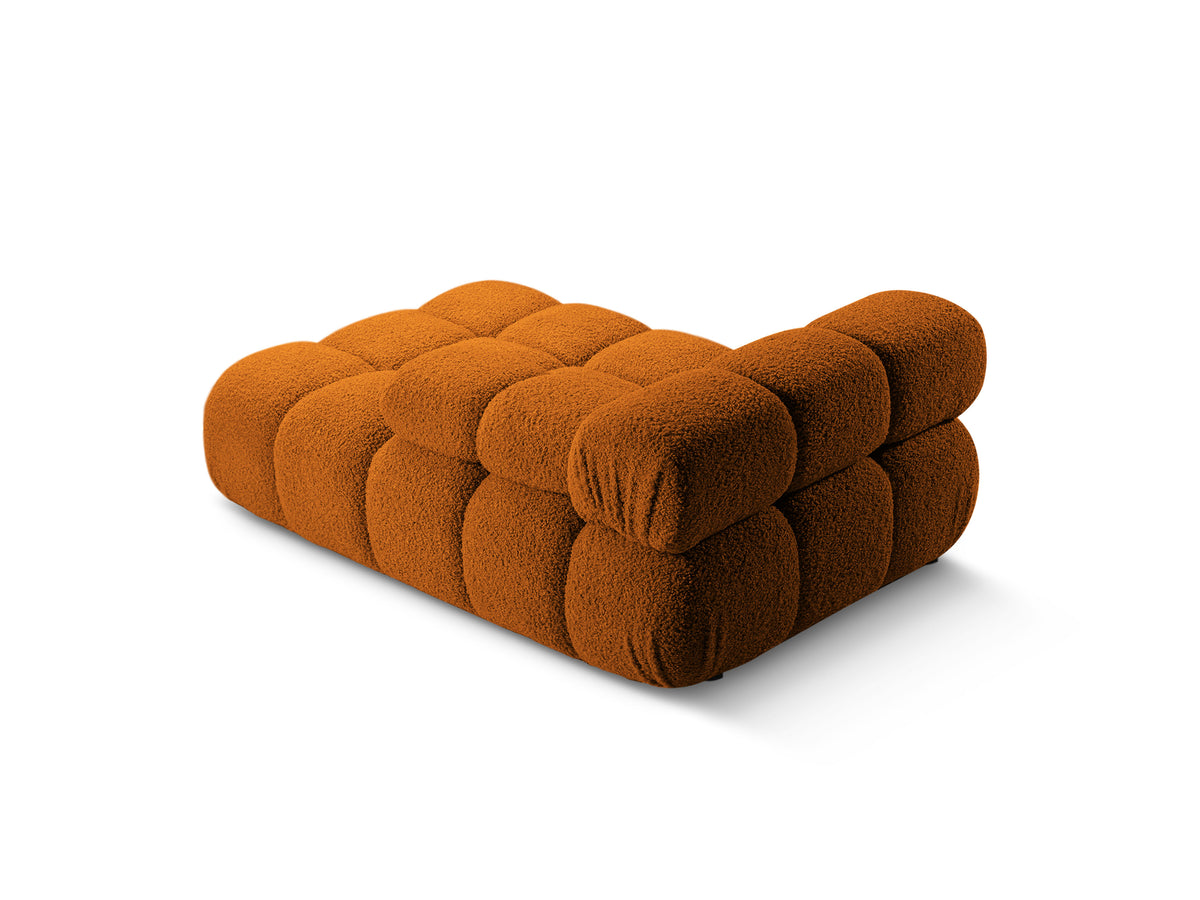 Right-facing BELLIS chaise longue in brick boucle
