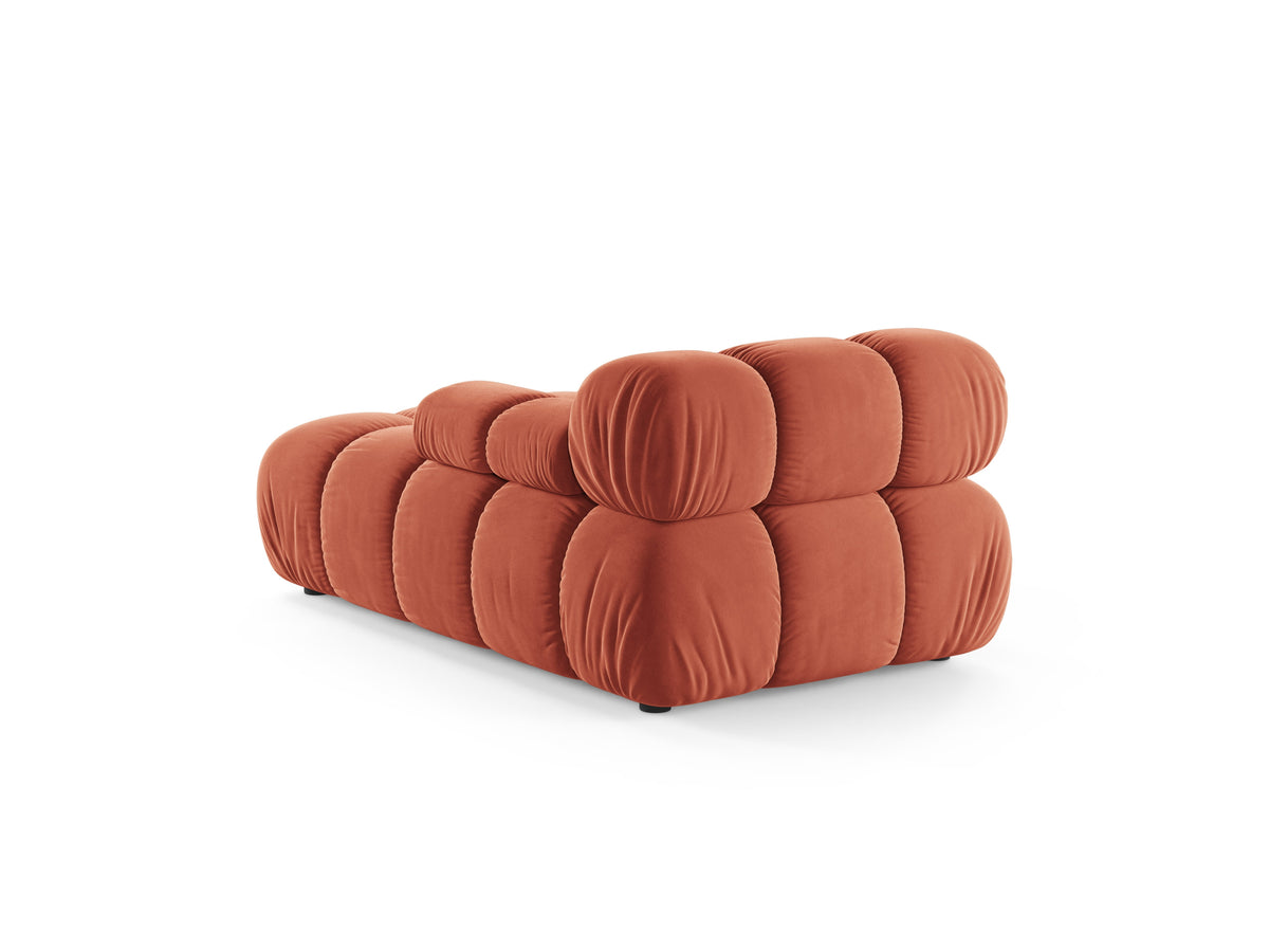 Right-facing BELLIS coral velvet chaise longue